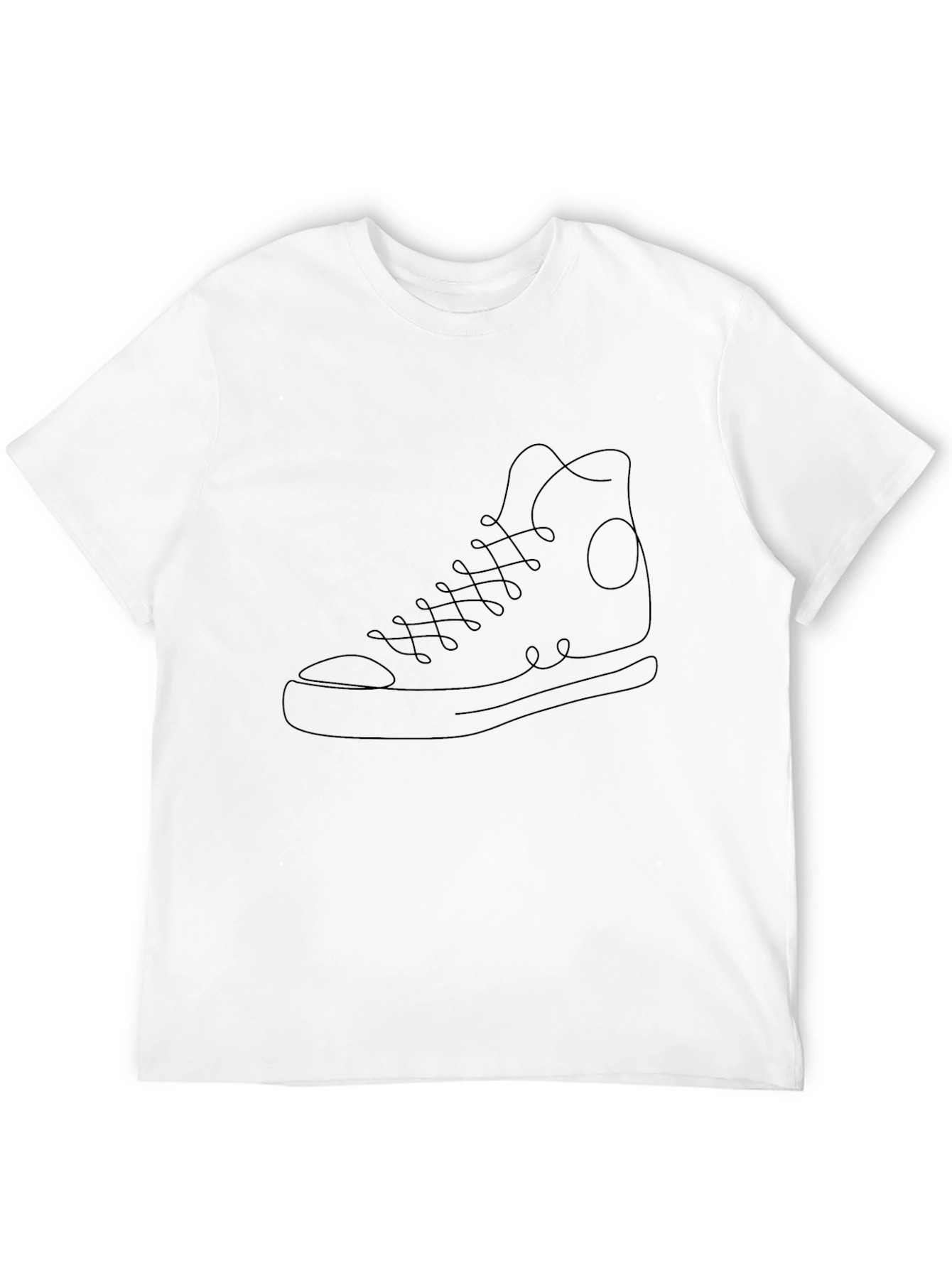 Minimalist Sneaker Outline T-Shirt - Black