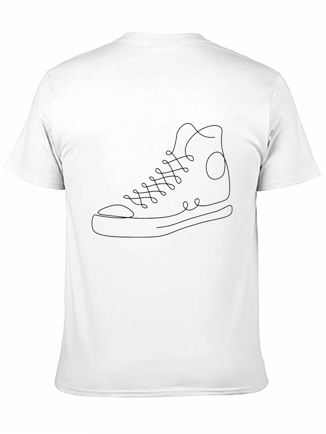 Minimalist Sneaker Outline T-Shirt - Black