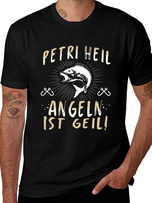 Funny Fishing T-Shirt - Petri Heil Angeln Ist Geil! - Angler Gift