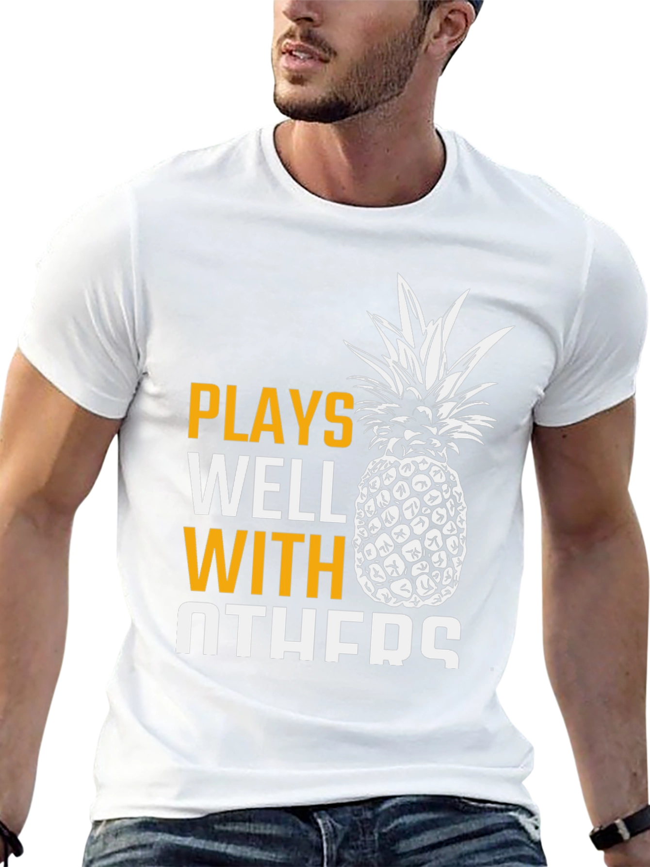Plays Well With Others Pineapple Graphic T-Shirt