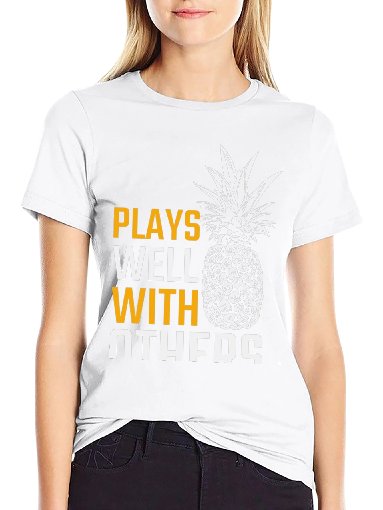 Plays Well With Others Pineapple Graphic T-Shirt