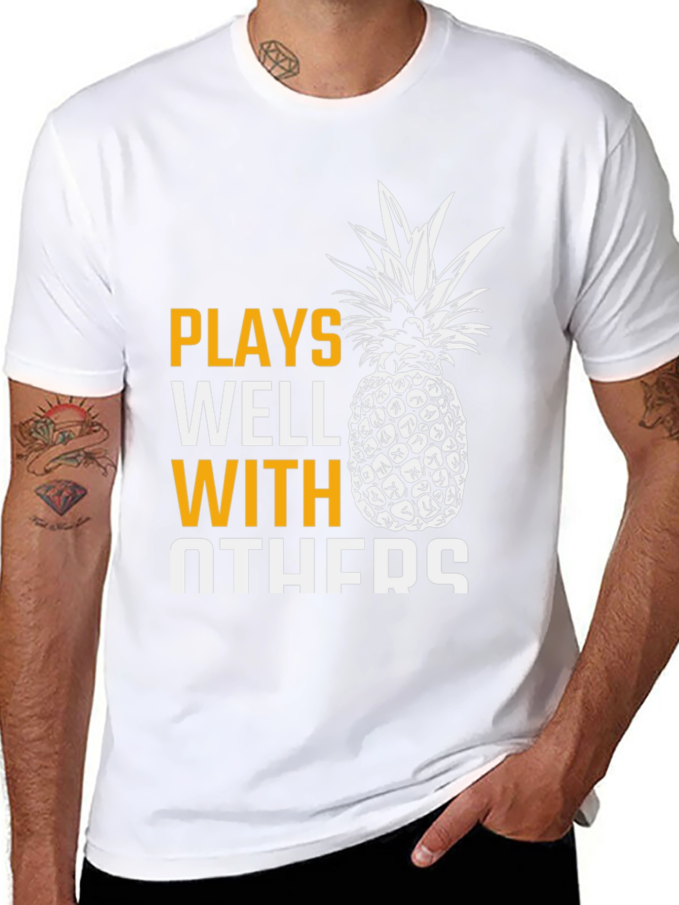 Plays Well With Others Pineapple Graphic T-Shirt