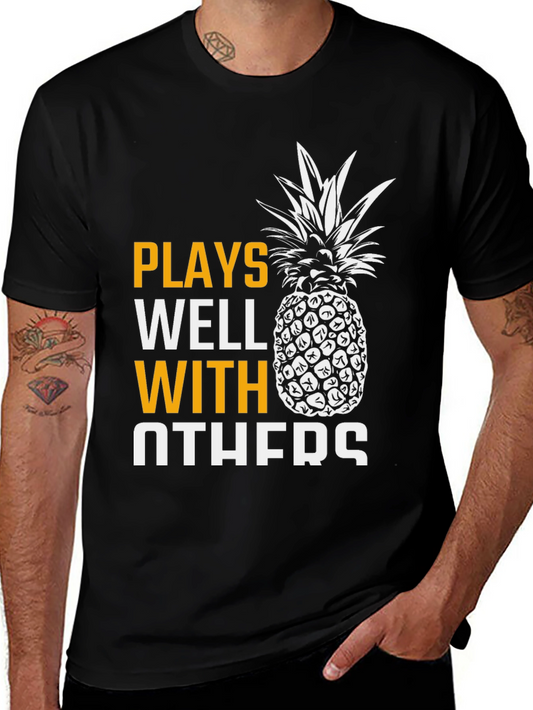 Plays Well With Others Pineapple Graphic T-Shirt