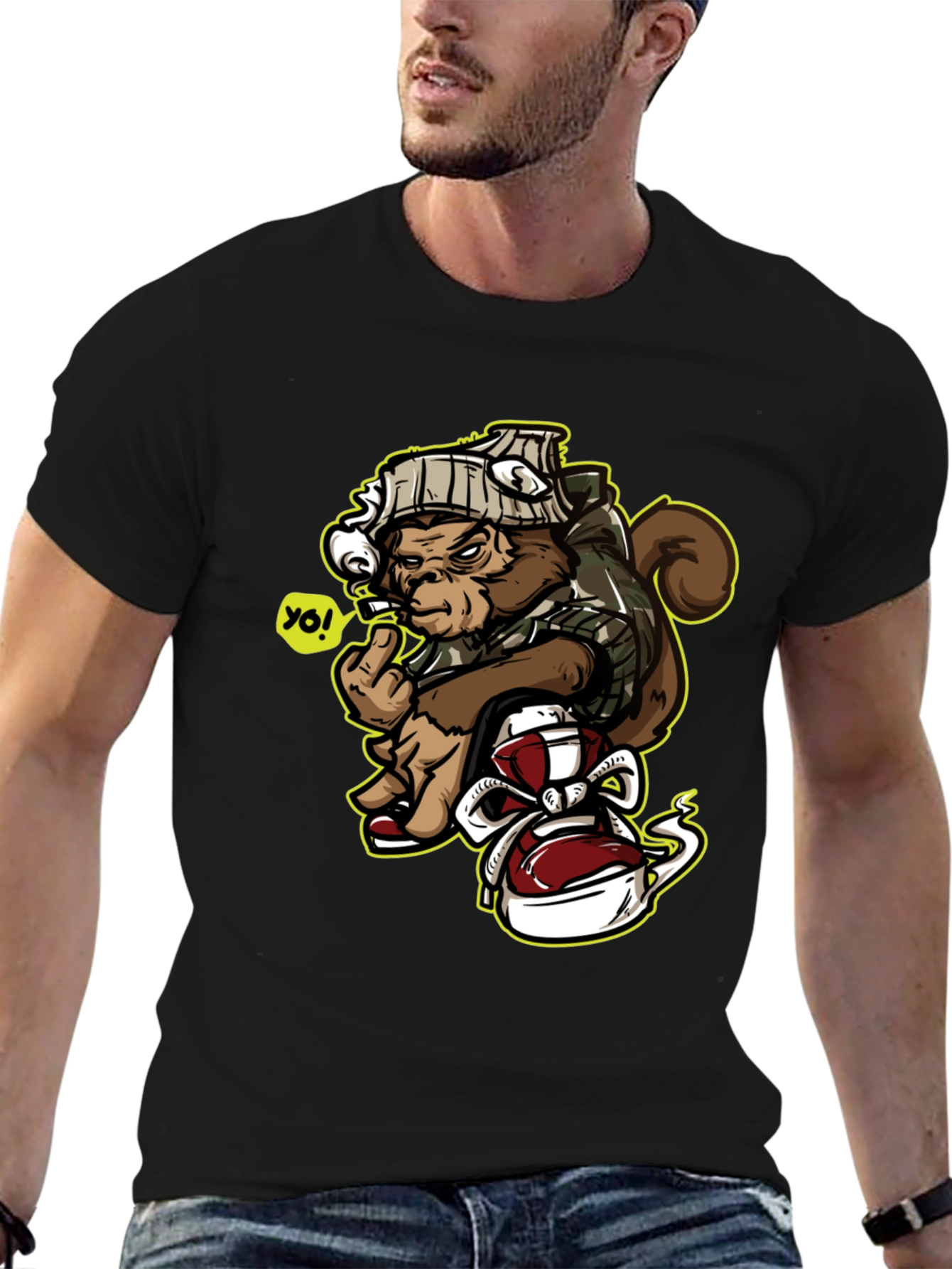 Urban Monkey Graphic Tee - Middle Finger Ape