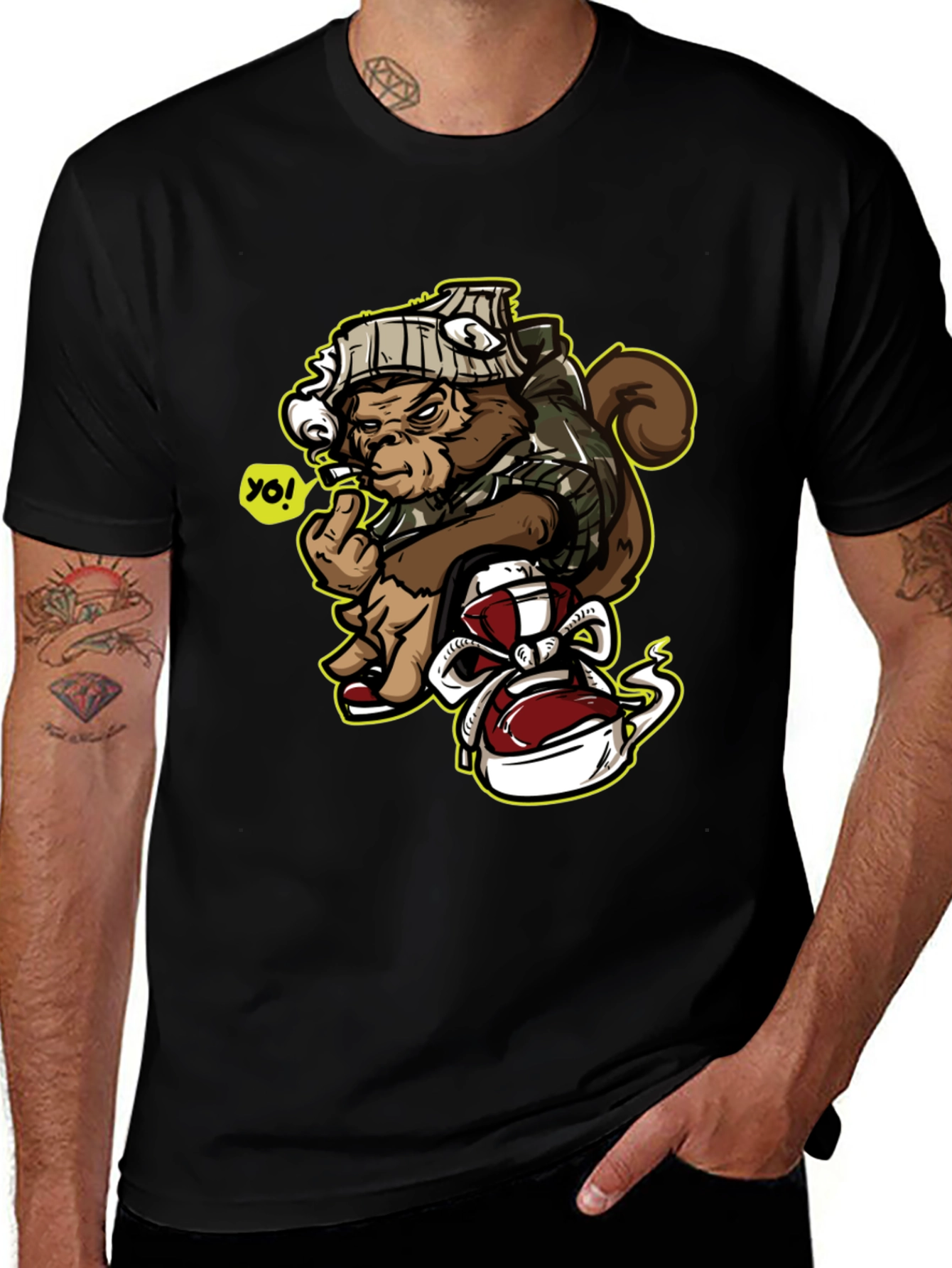 Urban Monkey Graphic Tee - Middle Finger Ape
