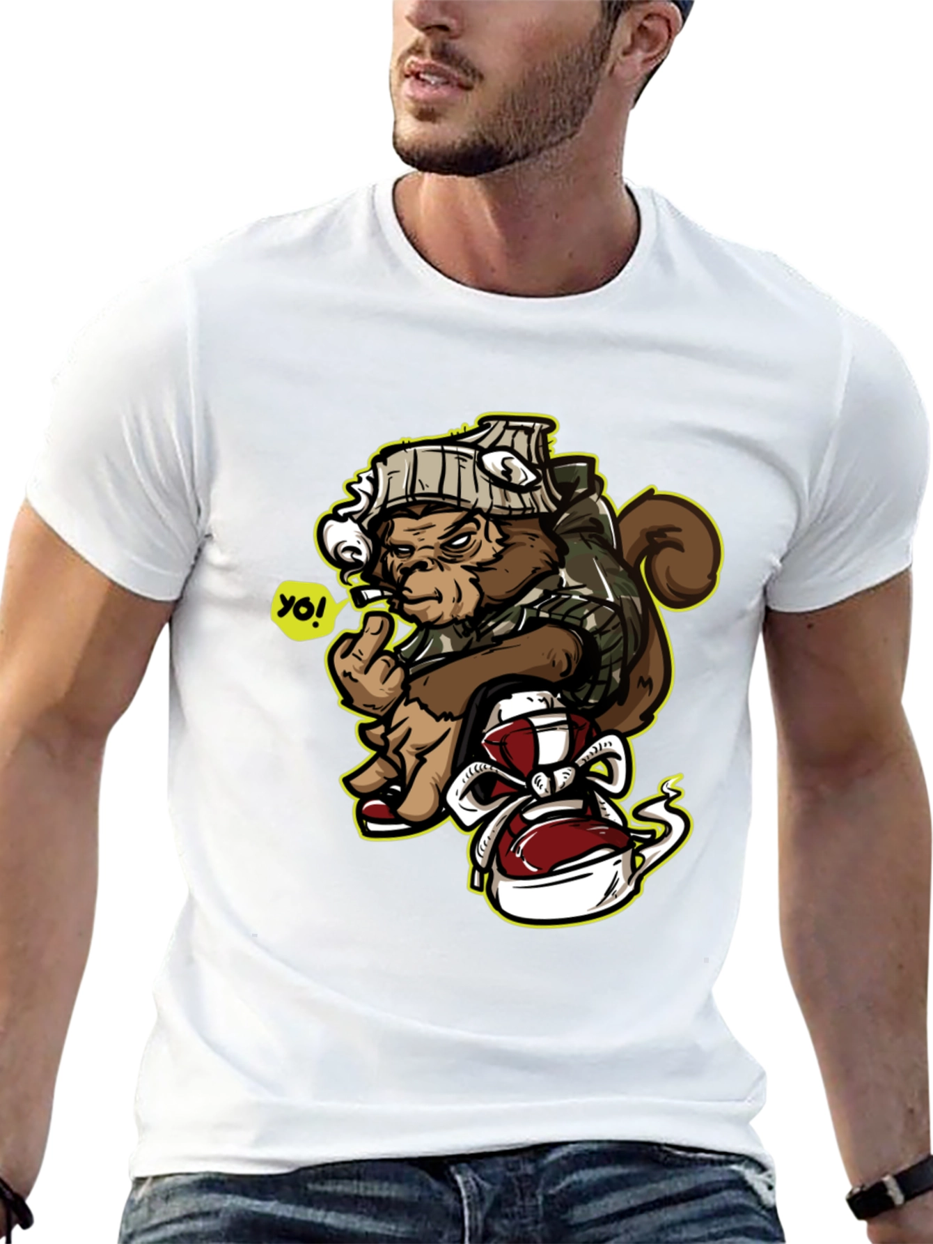 Urban Monkey Graphic Tee - Middle Finger Ape