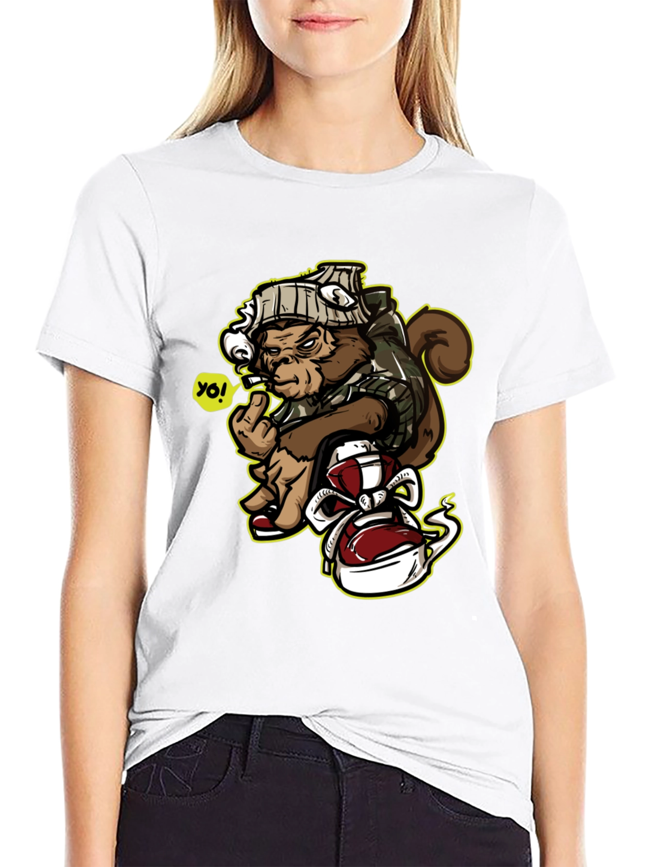 Urban Monkey Graphic Tee - Middle Finger Ape