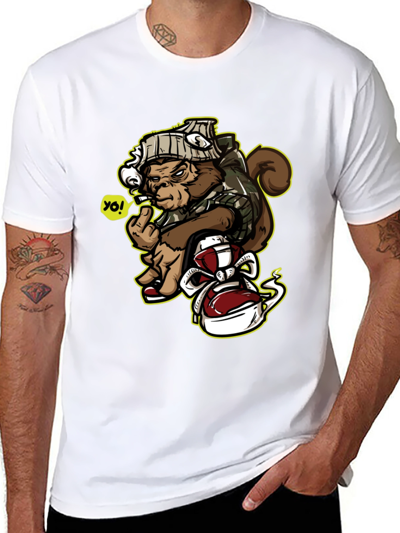 Urban Monkey Graphic Tee - Middle Finger Ape