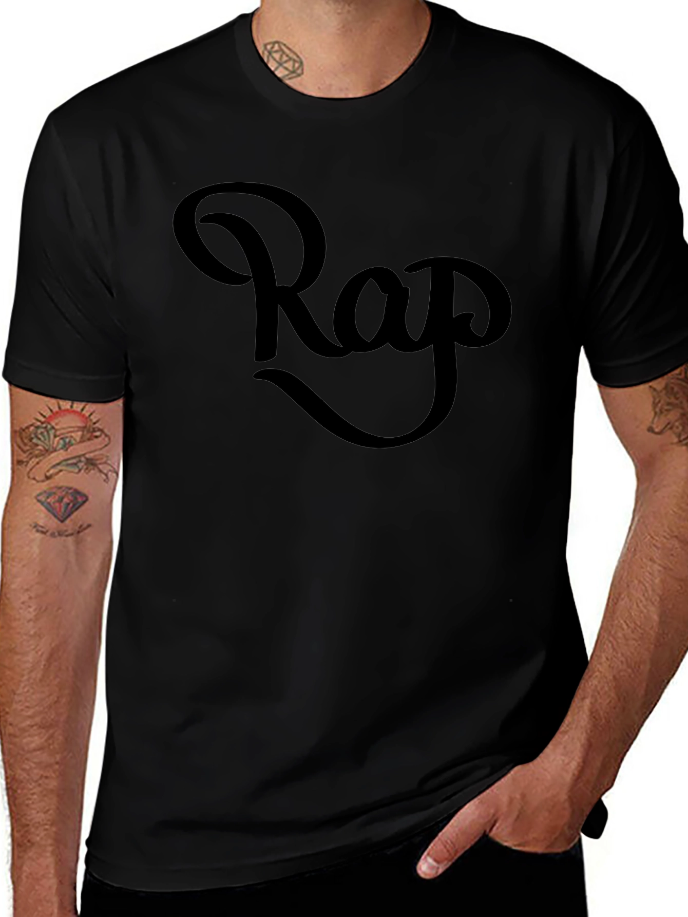 Cool Rap Graphic Black T-Shirt
