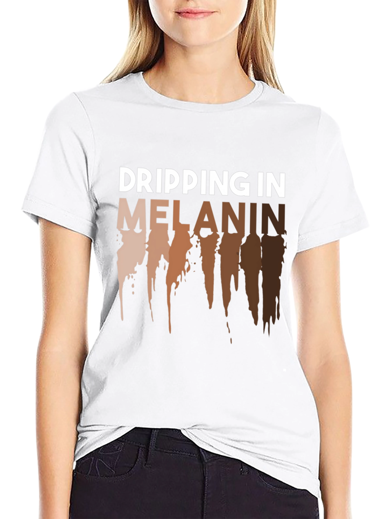 Dripping in Melanin Graphic Tee - Black