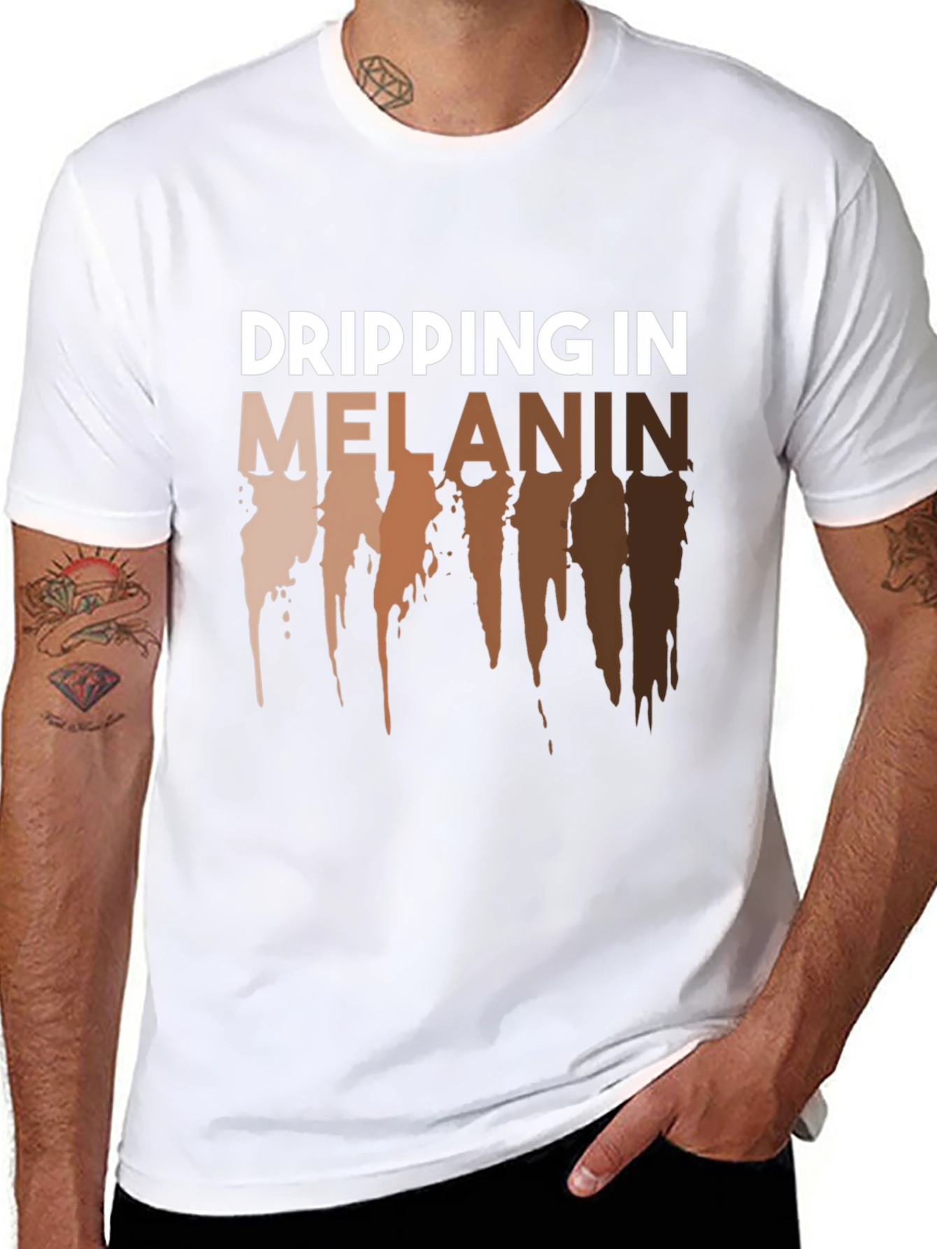 Dripping in Melanin Graphic Tee - Black