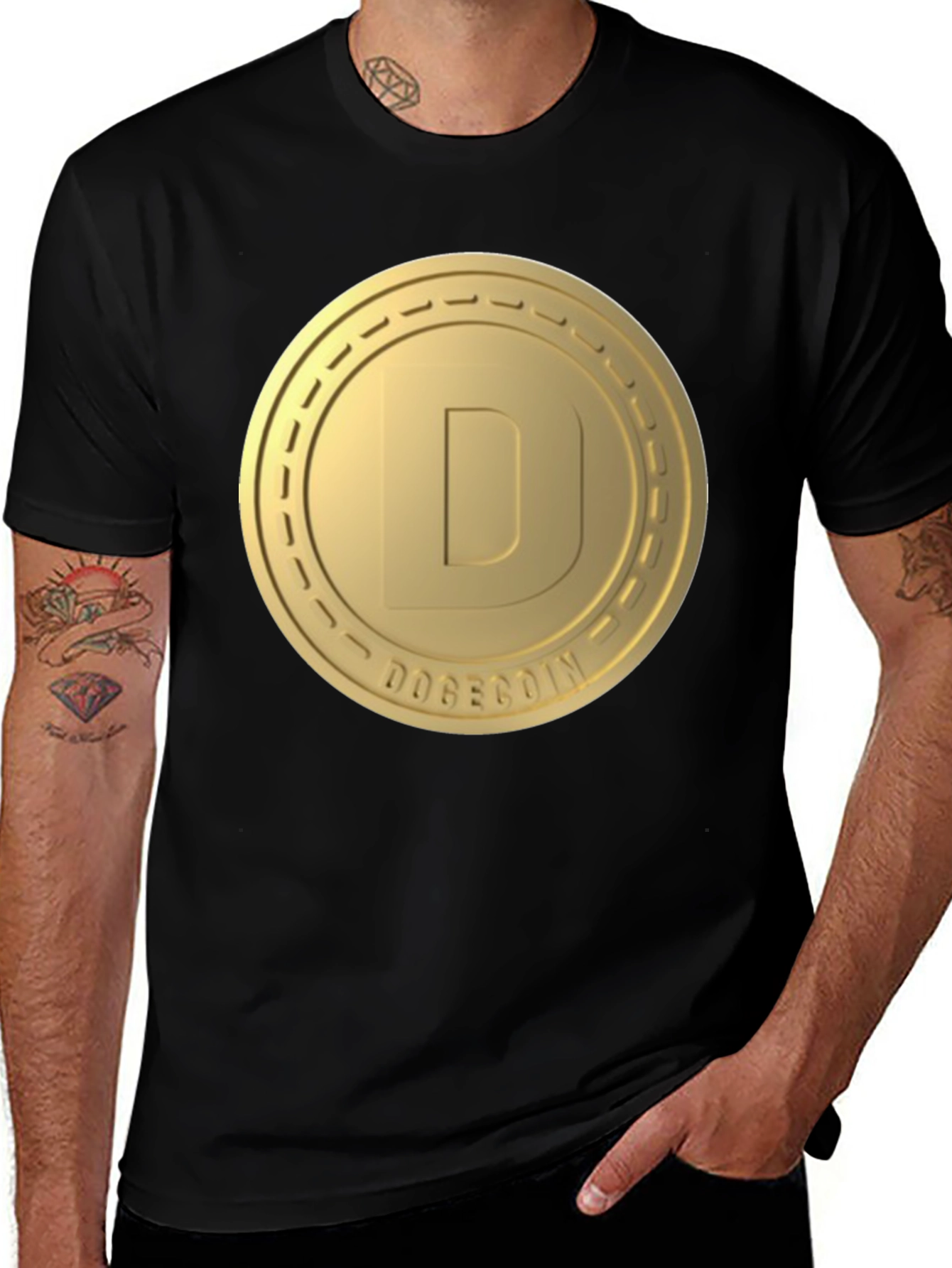 Dogecoin Gold Coin Logo T-Shirt - Crypto Fashion