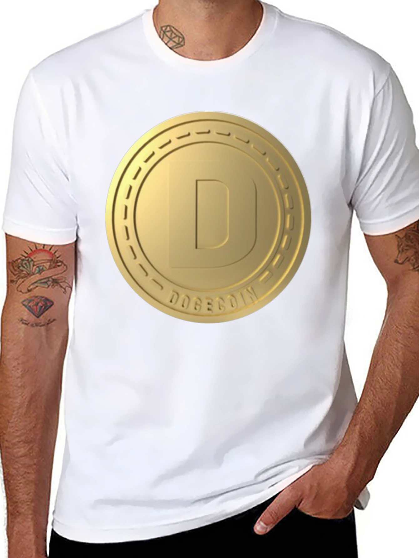 Dogecoin Gold Coin Logo T-Shirt - Crypto Fashion