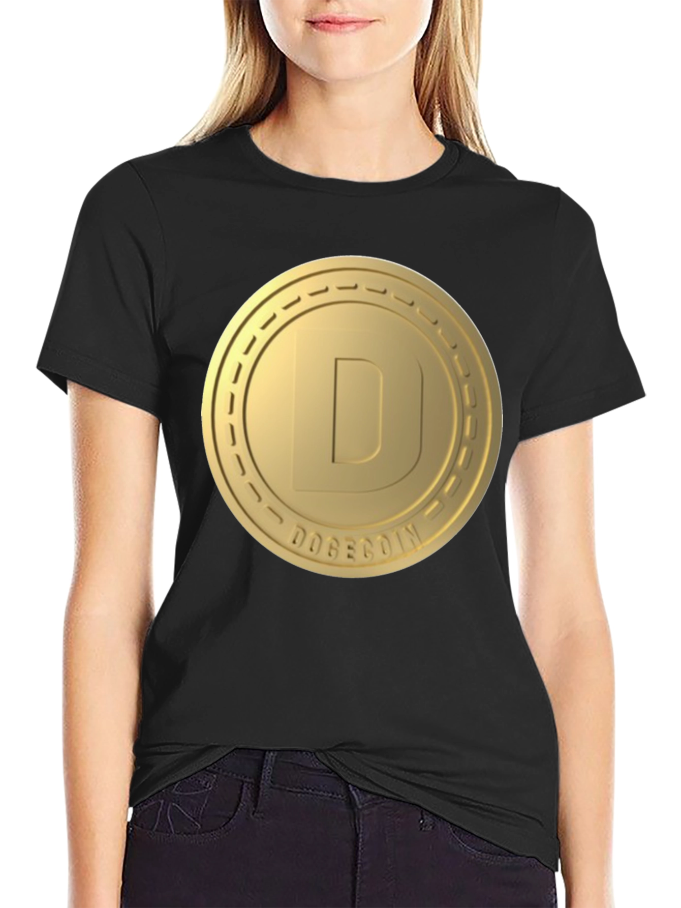 Dogecoin Gold Coin Logo T-Shirt - Crypto Fashion