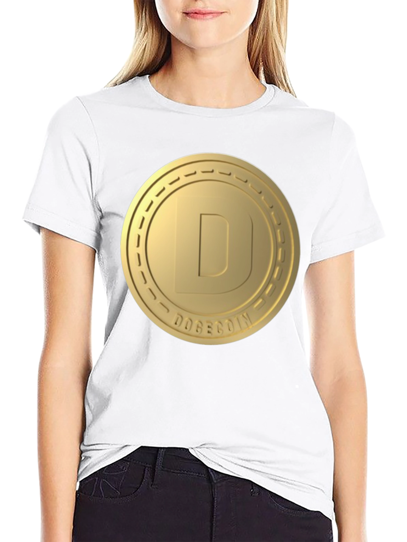 Dogecoin Gold Coin Logo T-Shirt - Crypto Fashion