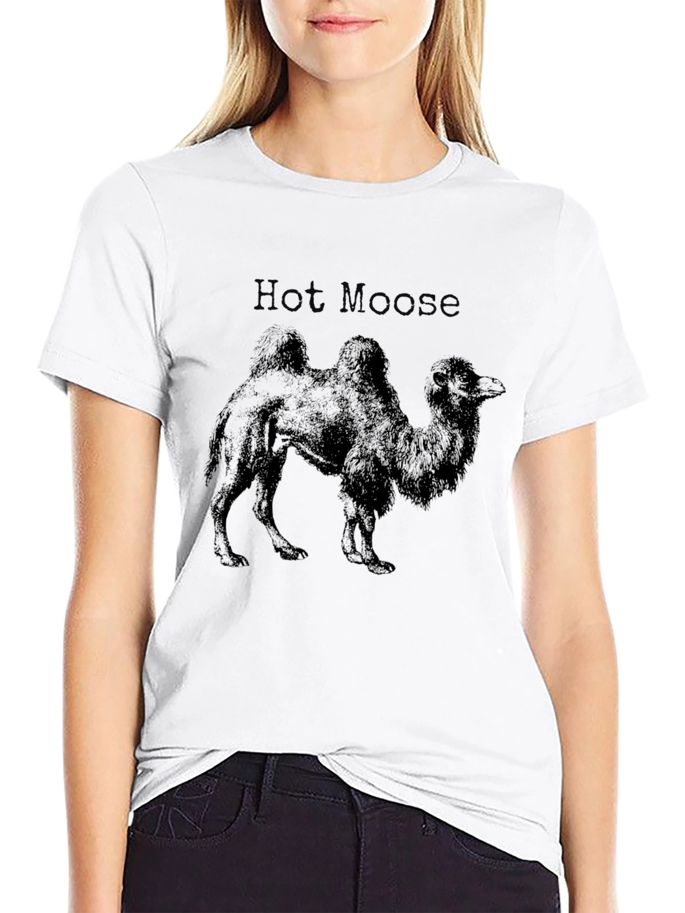 Mens Black Hot Moose Camel Graphic Tee