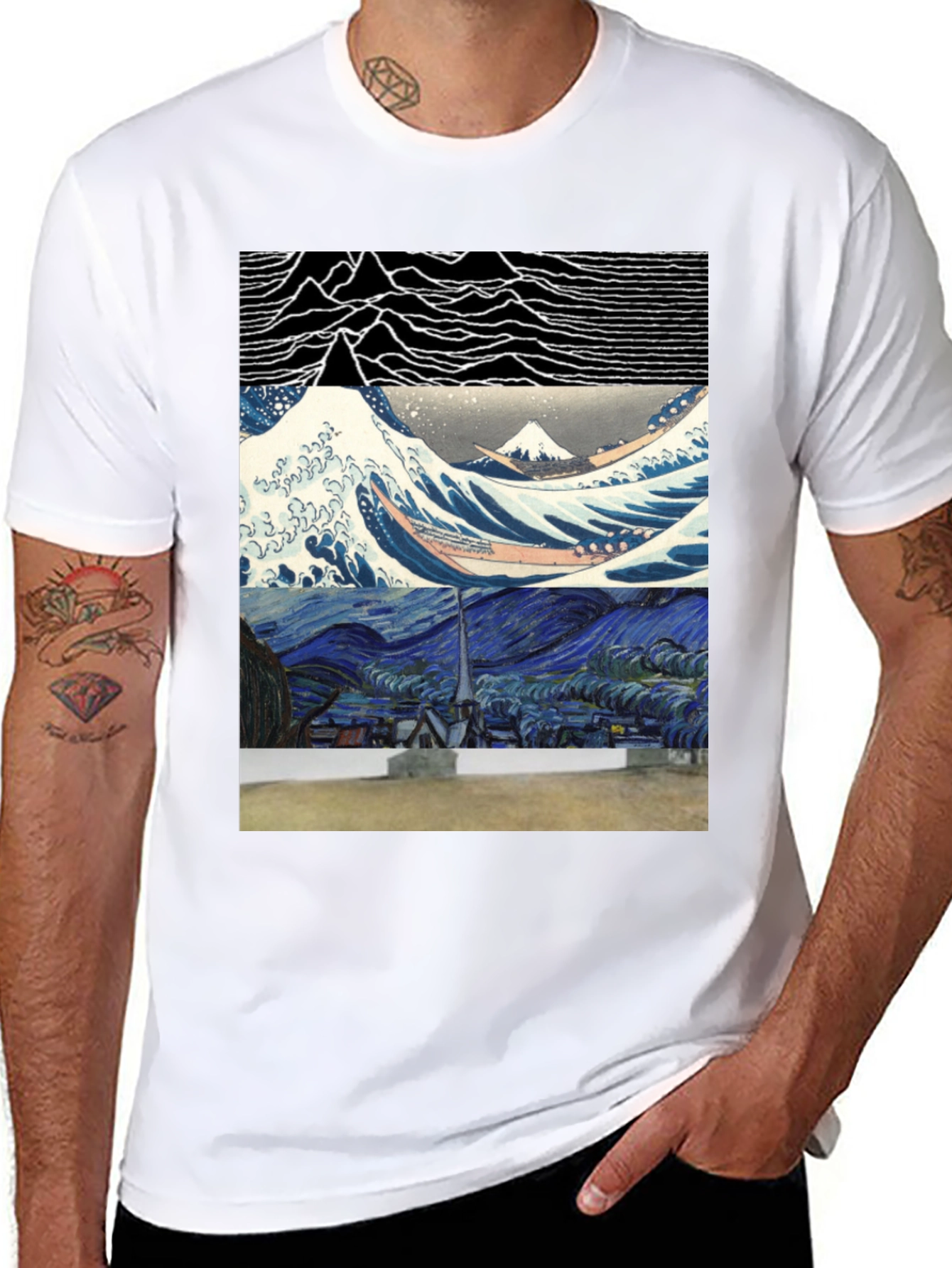 Artistic Graphic Tee - Joy Division meets Van Gogh