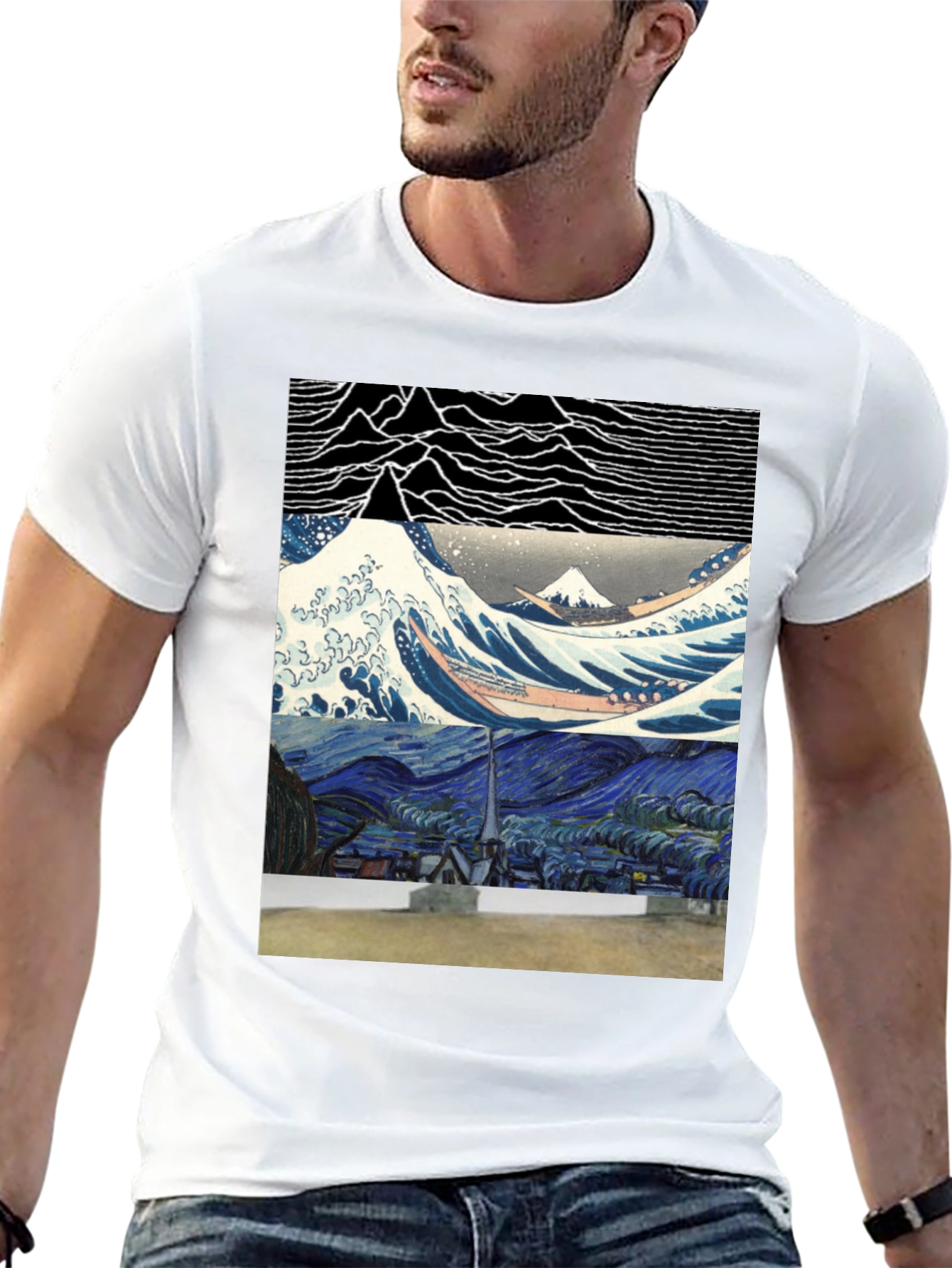 Artistic Graphic Tee - Joy Division meets Van Gogh