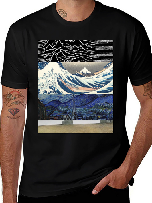 Artistic Graphic Tee - Joy Division meets Van Gogh