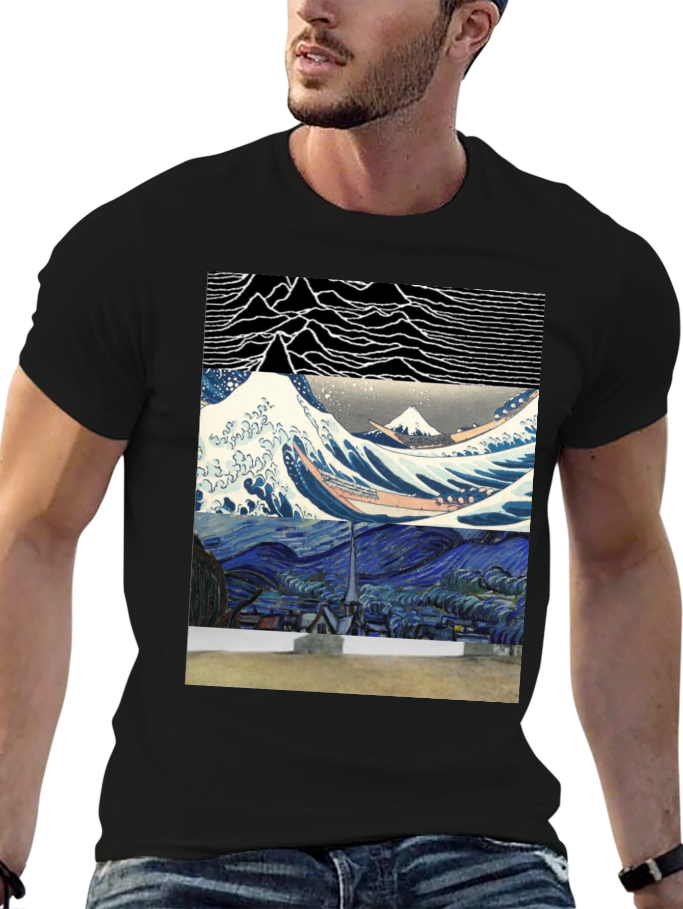 Artistic Graphic Tee - Joy Division meets Van Gogh