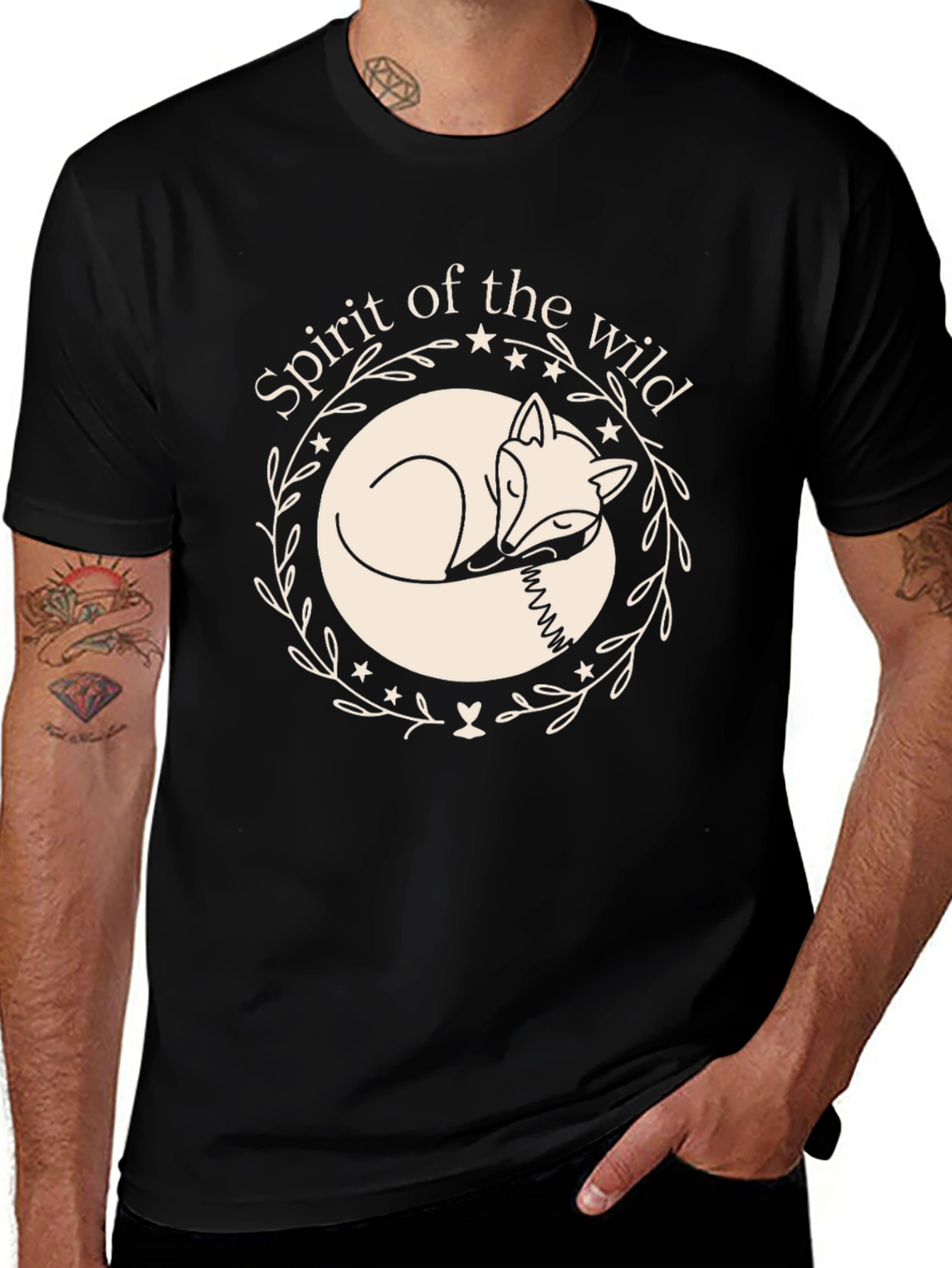 Spirit of the Wild Fox Graphic Tee - Black
