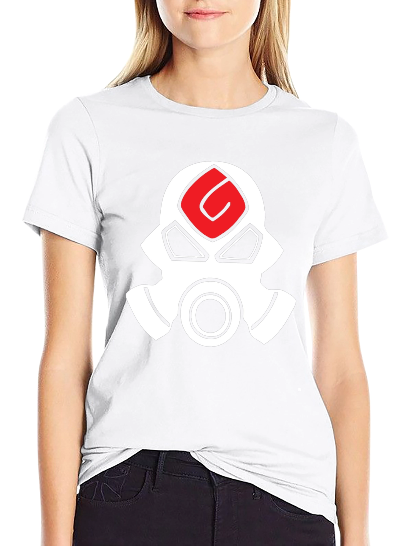 Graphic Tee - White Gas Mask Design on Black