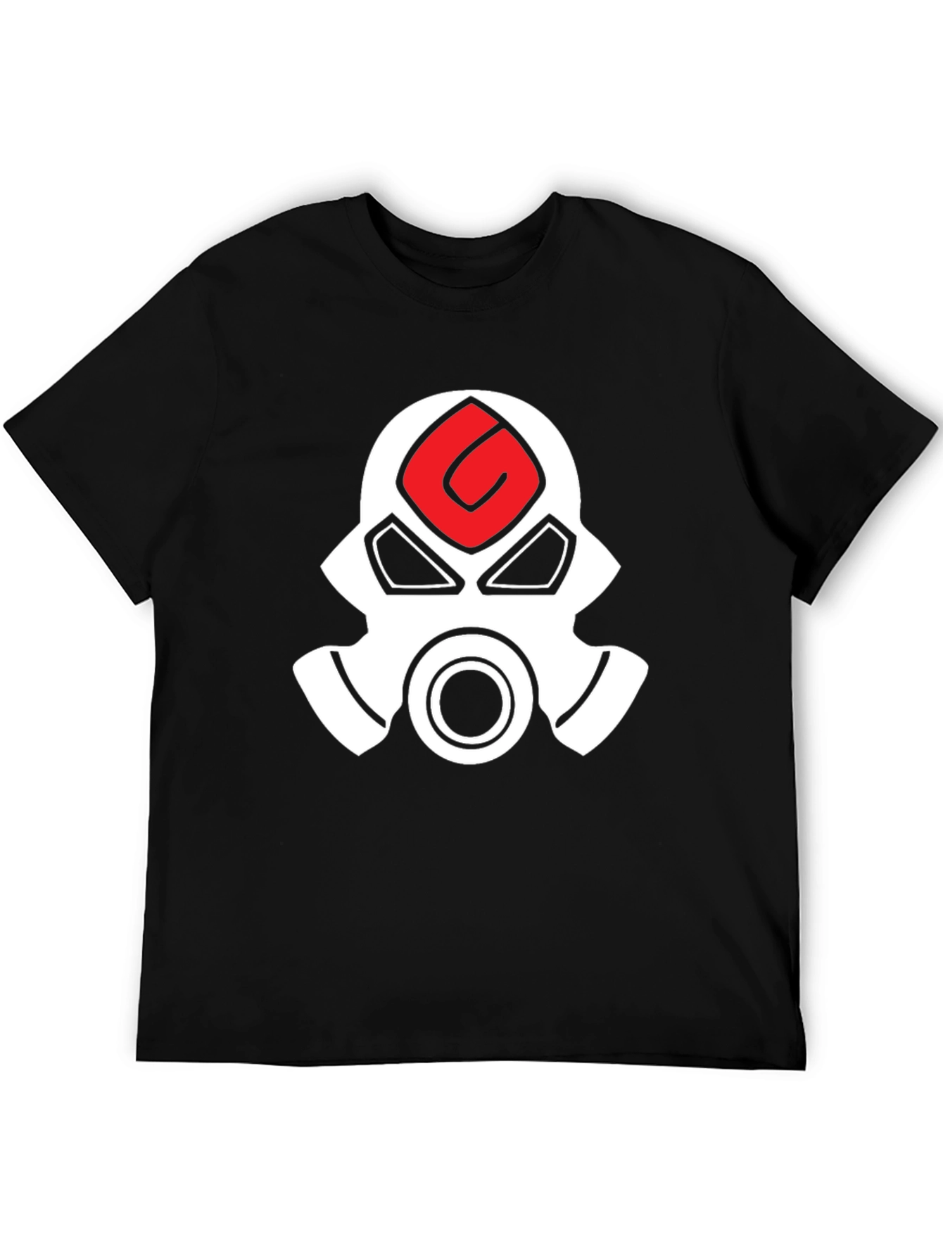Graphic Tee - White Gas Mask Design on Black
