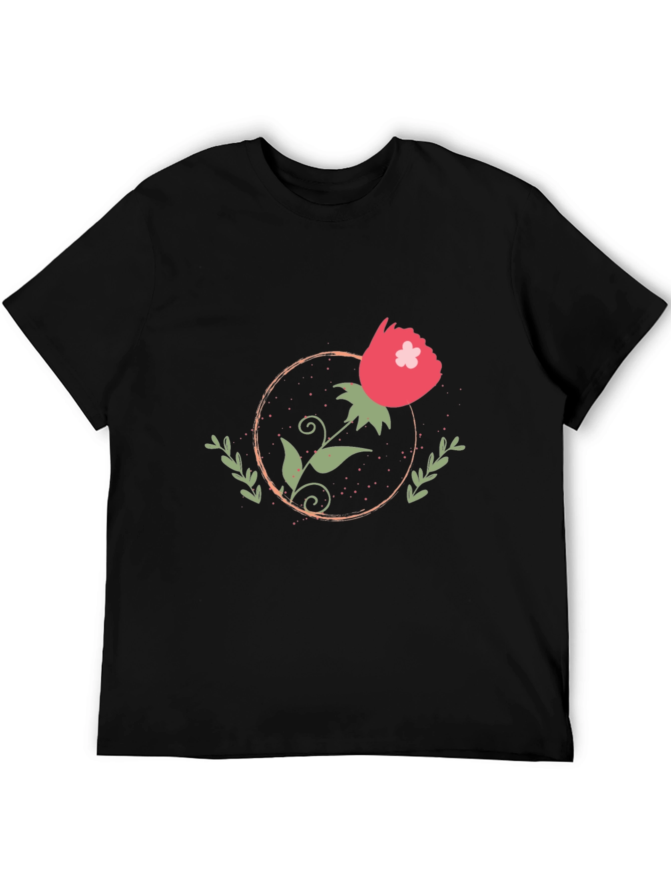 Floral Graphic Black T-Shirt