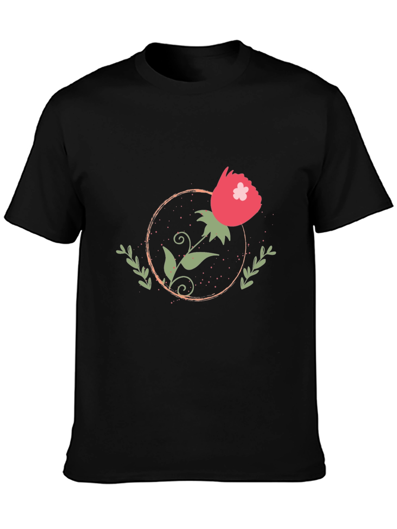 Floral Graphic Black T-Shirt