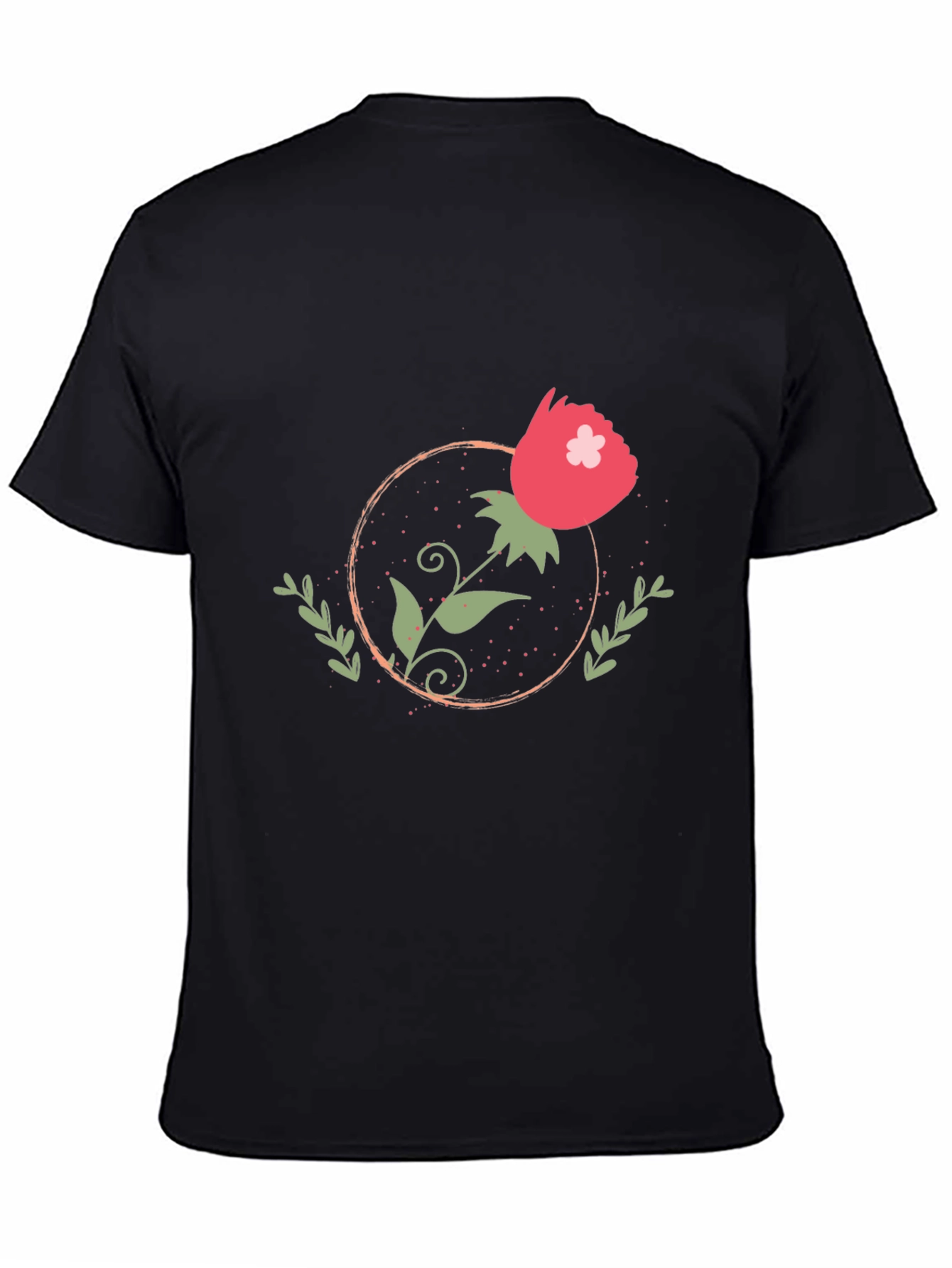 Floral Graphic Black T-Shirt