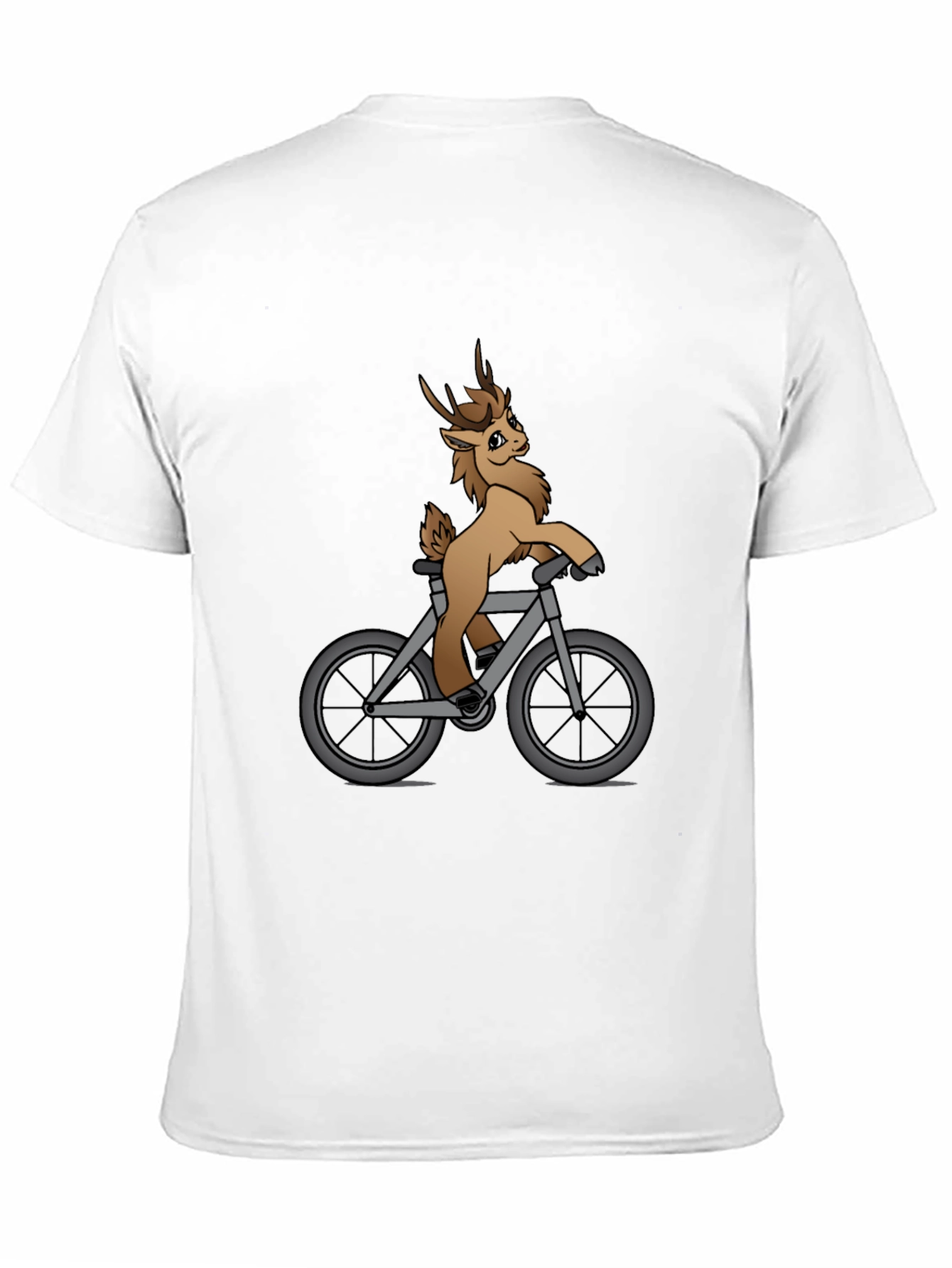 Deer on Bike Graphic Tee - Fun Novelty Shirt