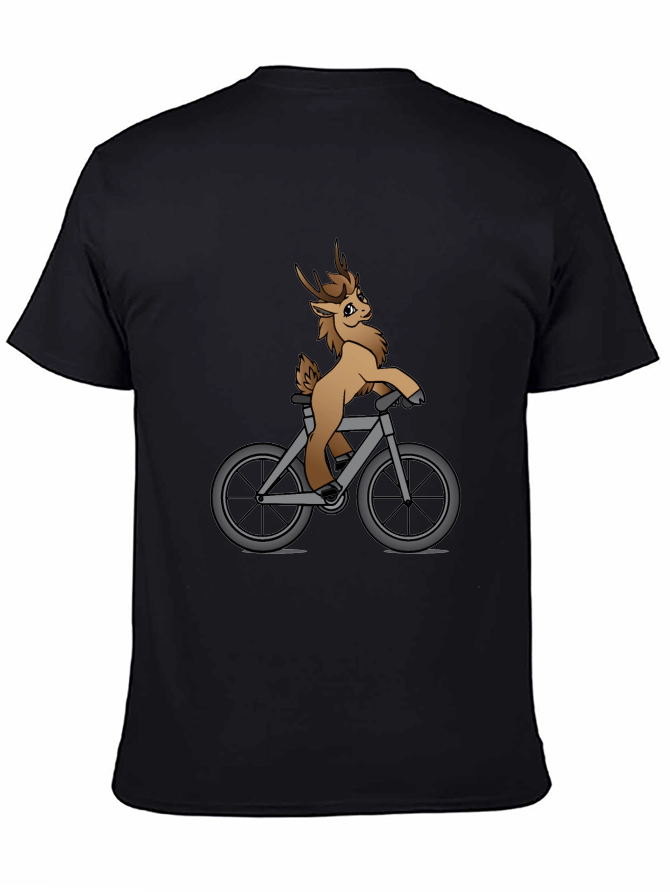 Deer on Bike Graphic Tee - Fun Novelty Shirt
