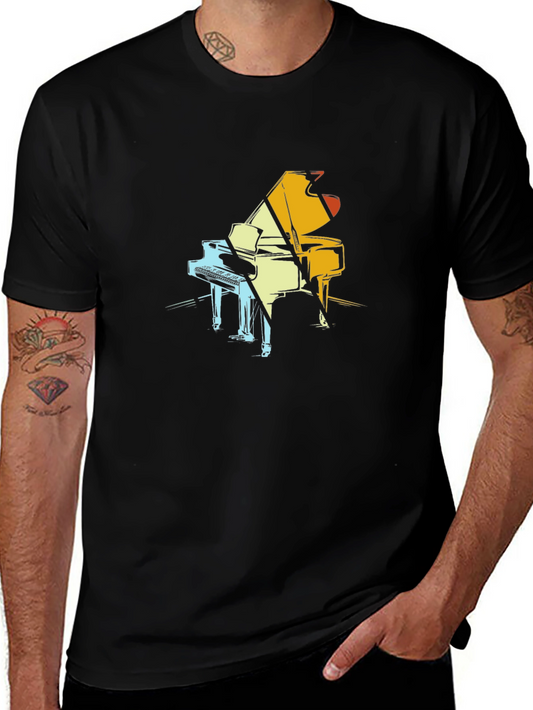 Piano Graphic Tee - Cool Musician T-Shirt