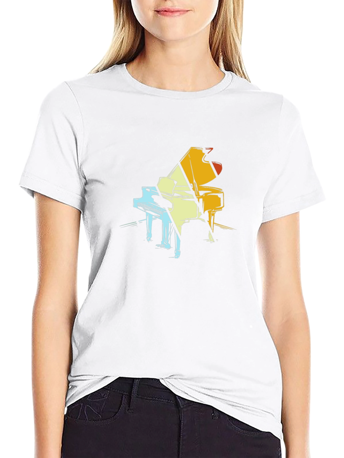 Piano Graphic Tee - Cool Musician T-Shirt