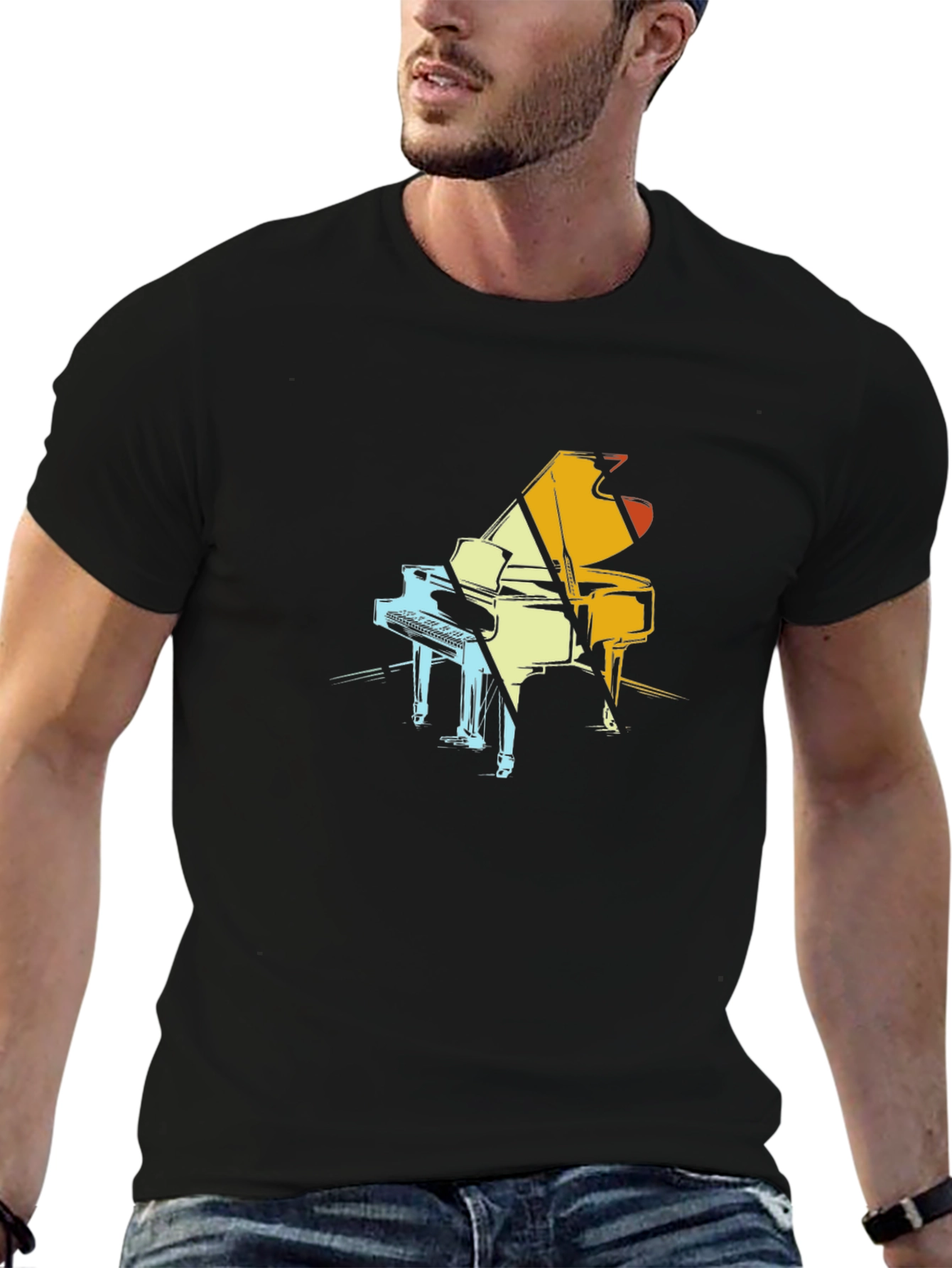 Piano Graphic Tee - Cool Musician T-Shirt