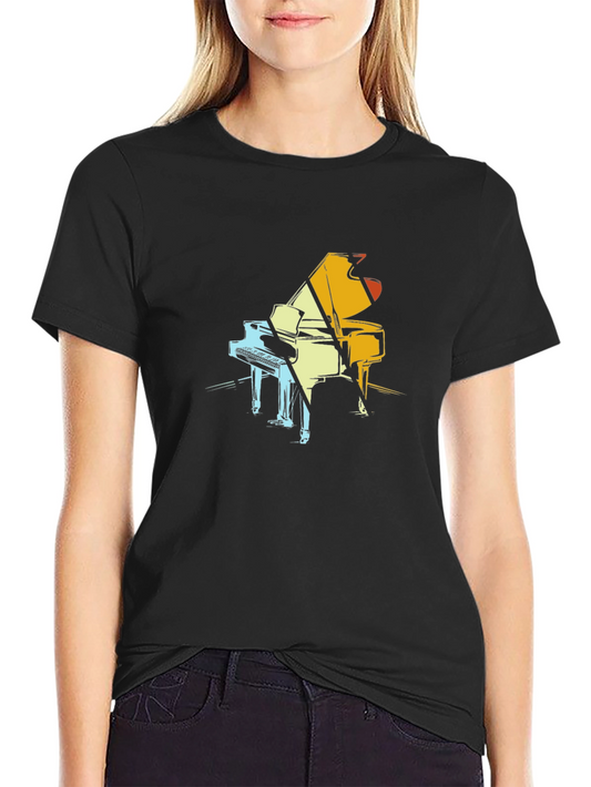 Piano Graphic Tee - Cool Musician T-Shirt