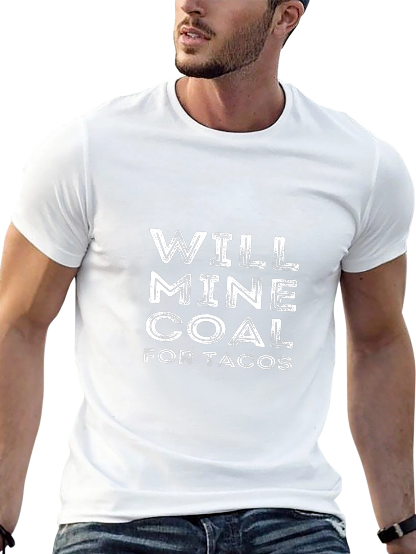 Will Mine Coal for Tacos Mens Black T-Shirt