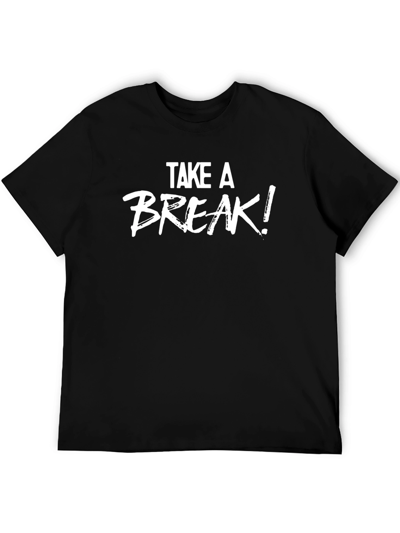 Take a Break! Graphic Print Black T-Shirt