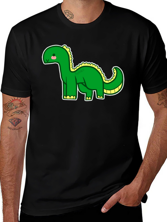 Cute Dinosaur Graphic Tee - Black T-Shirt