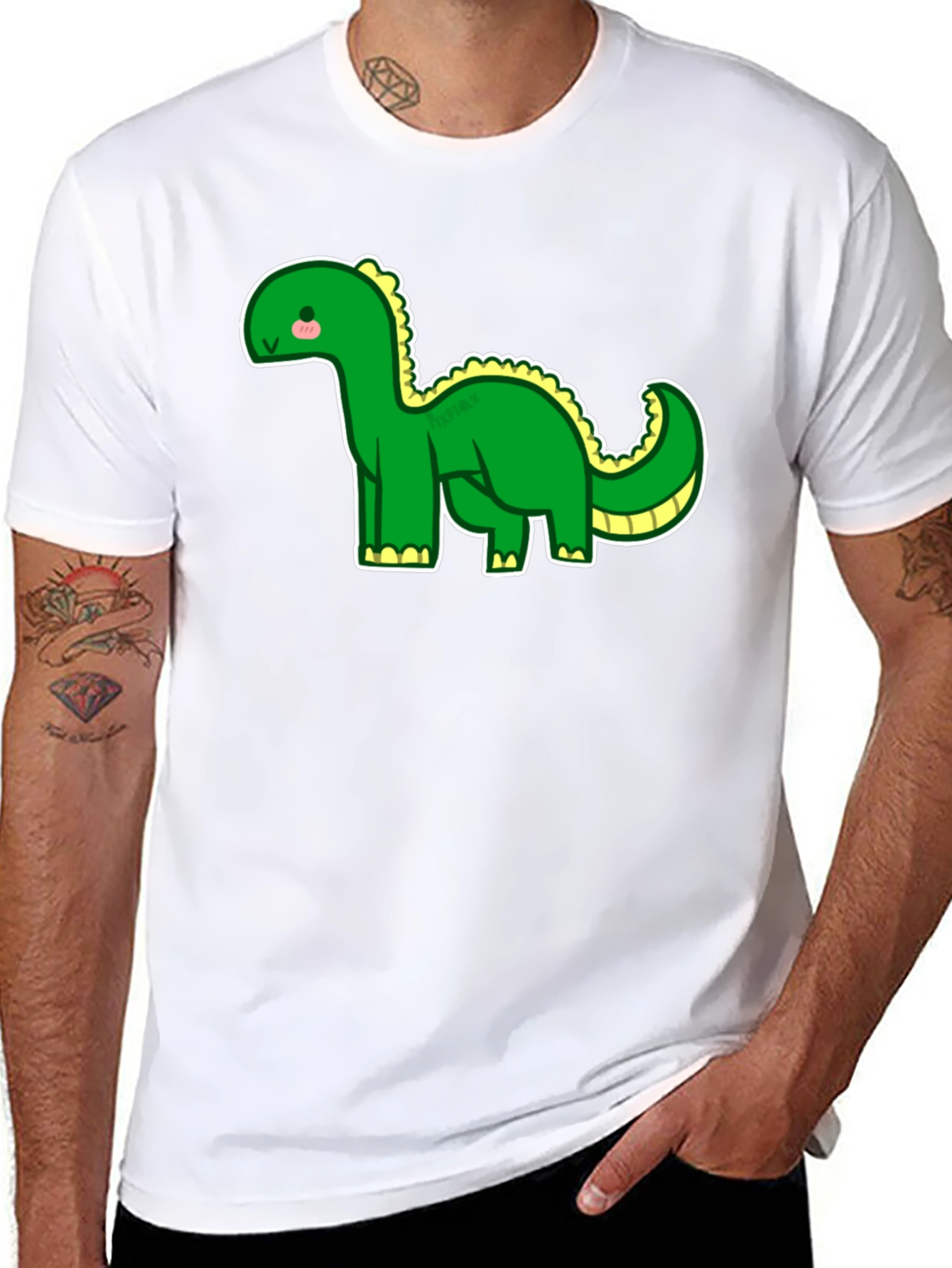 Cute Dinosaur Graphic Tee - Black T-Shirt