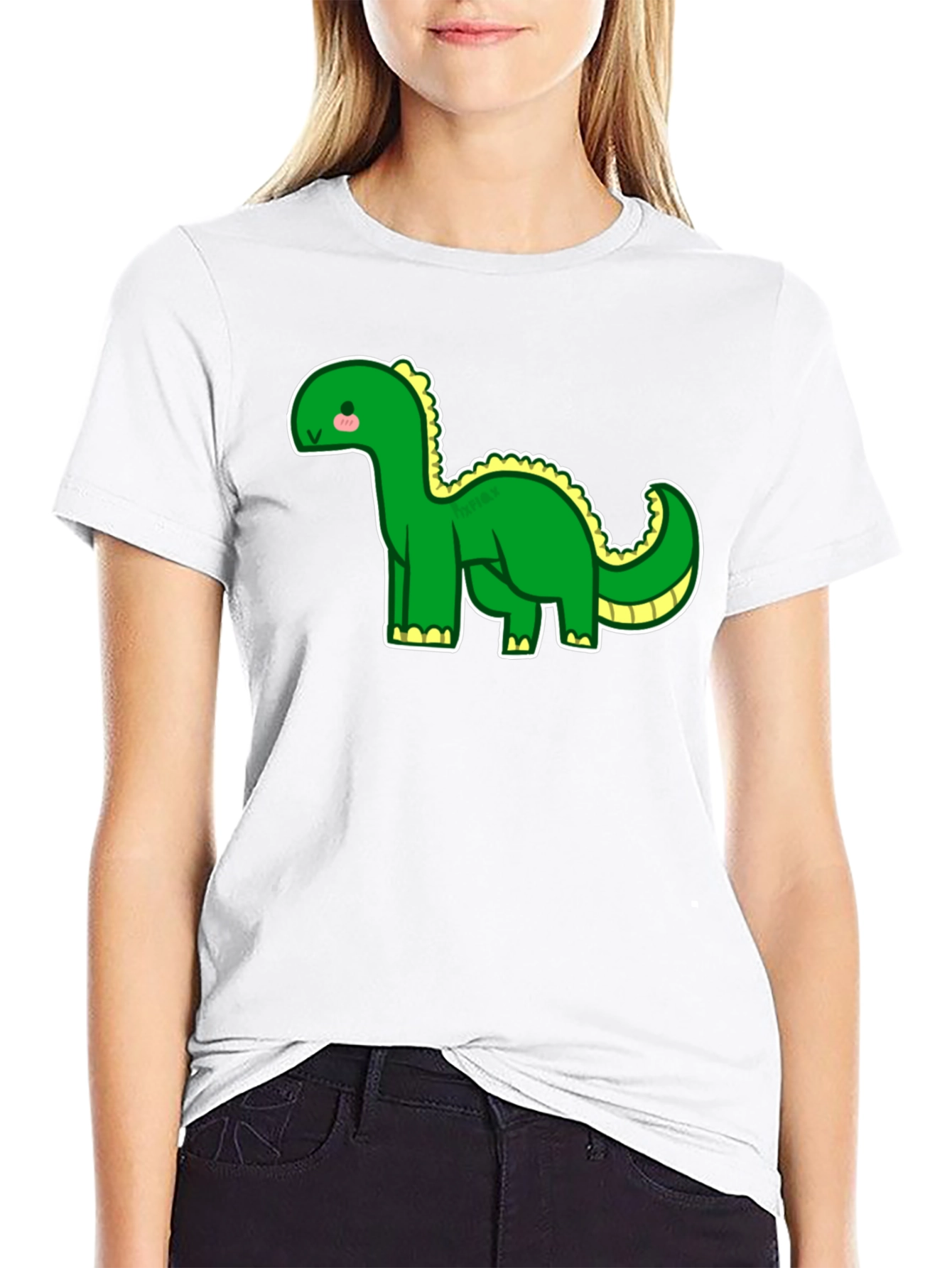 Cute Dinosaur Graphic Tee - Black T-Shirt