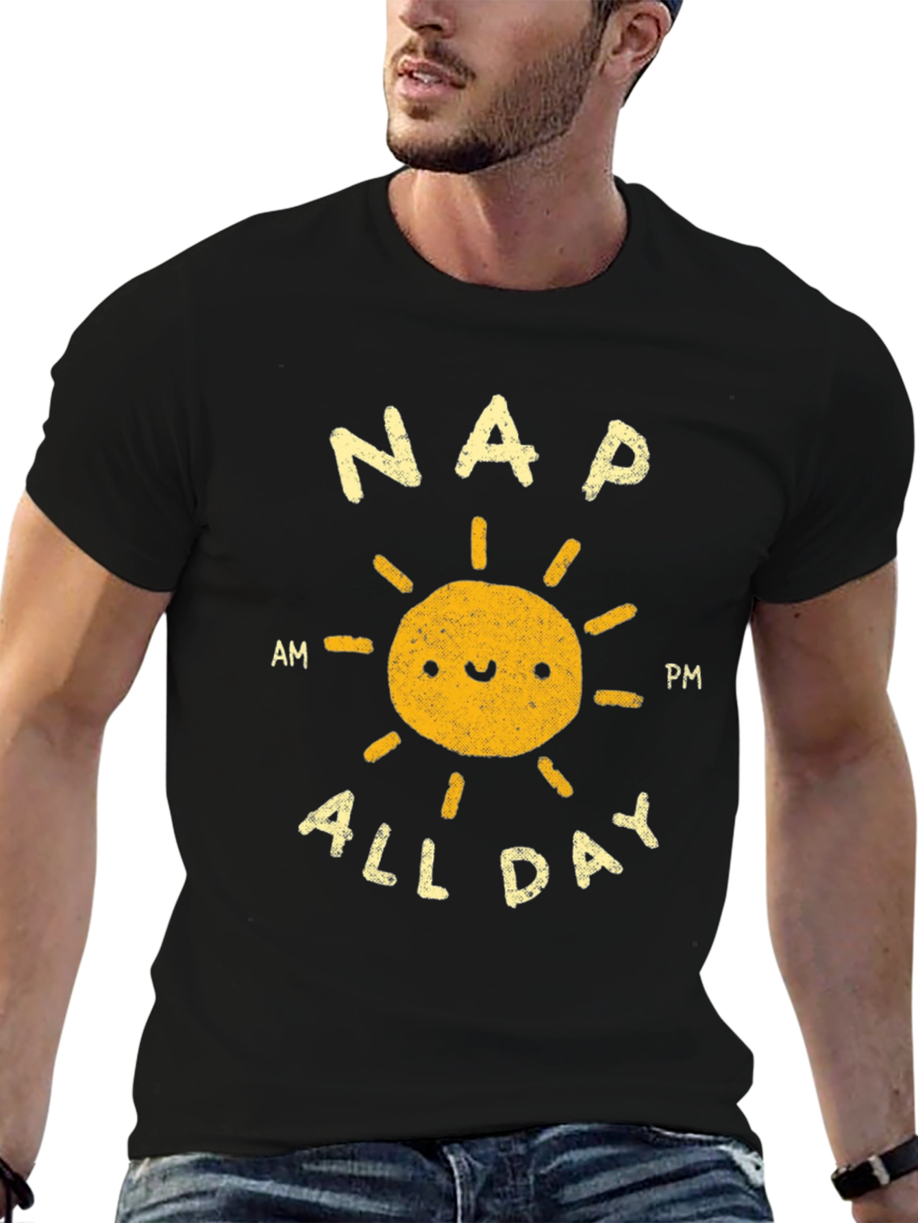 Nap All Day Graphic Tee - Comfy Black T-Shirt