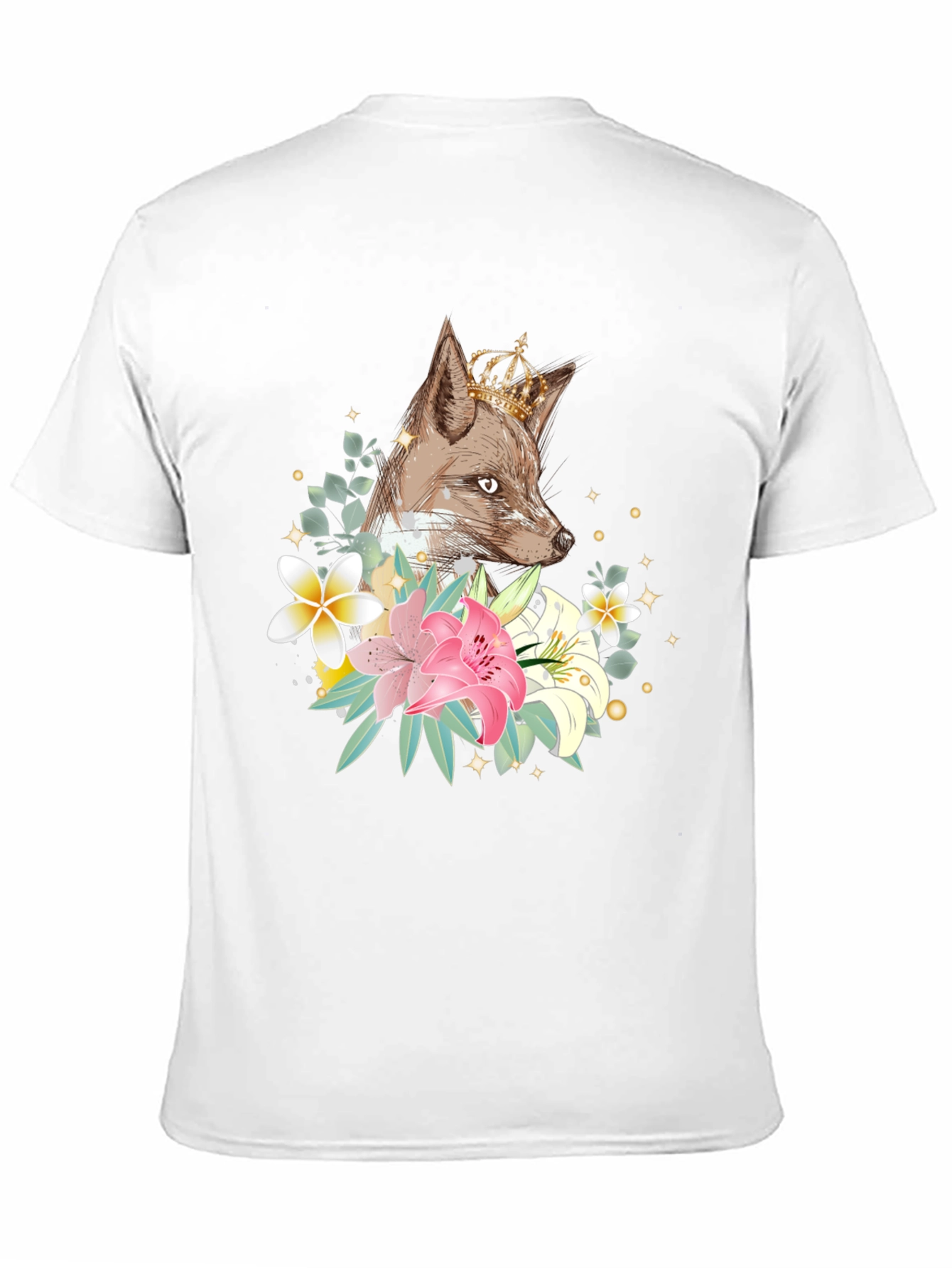 Fox with Crown Floral T-Shirt