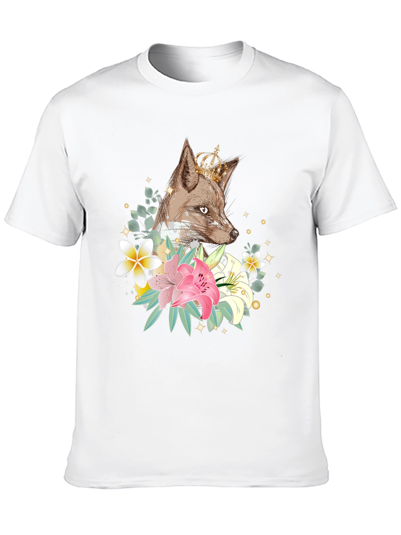 Fox with Crown Floral T-Shirt