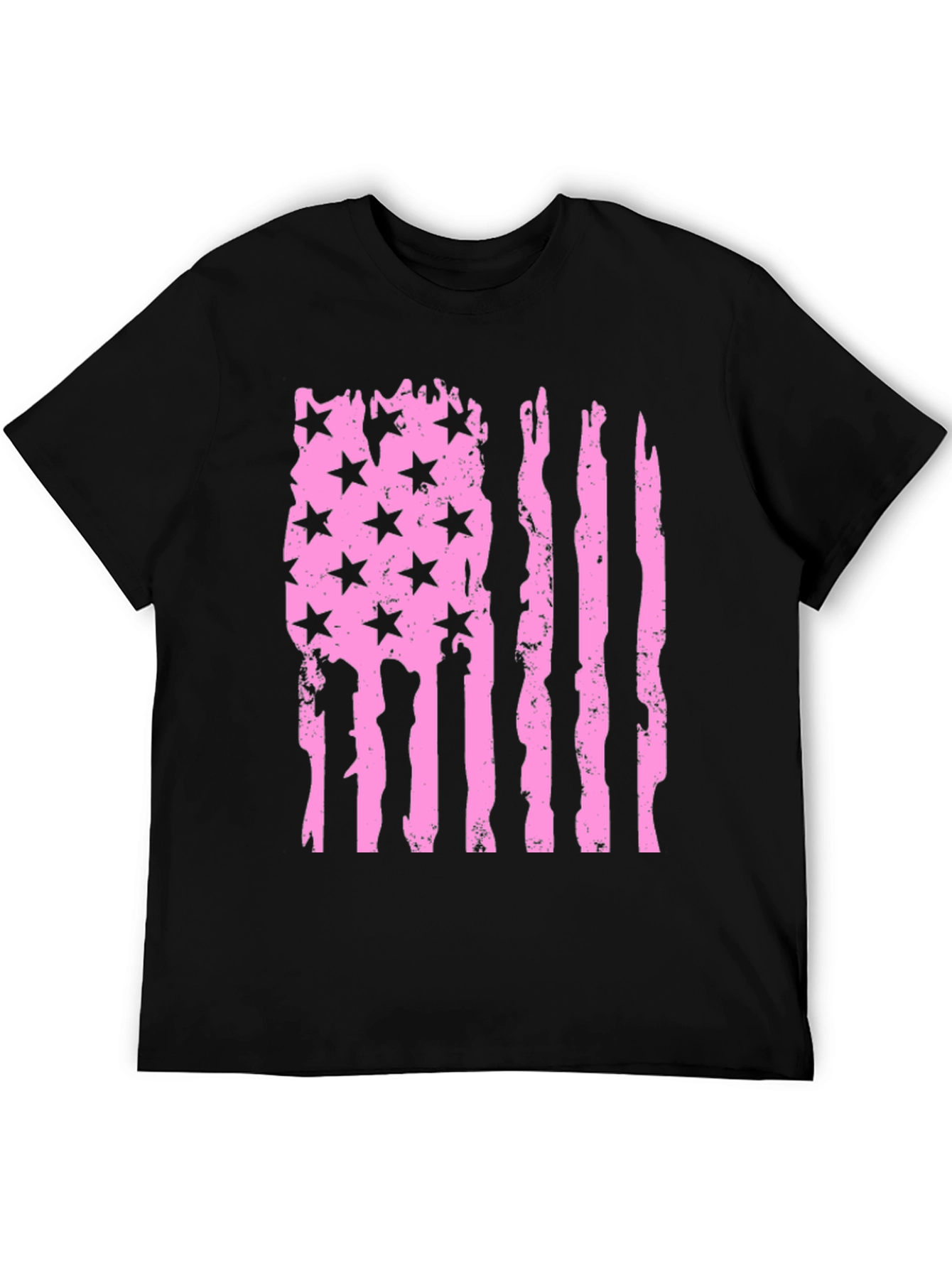 Distressed American Flag T-Shirt - Pink