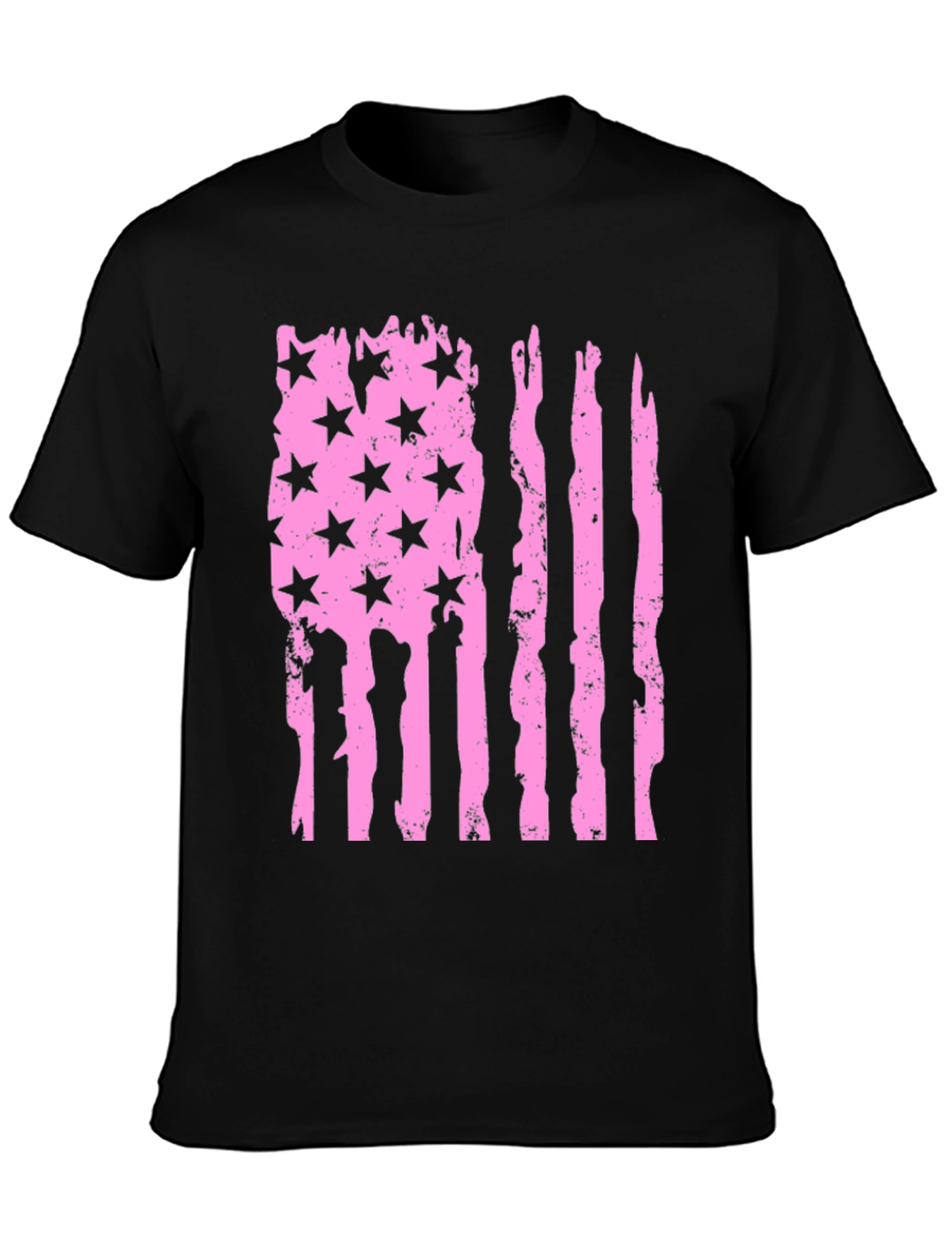 Distressed American Flag T-Shirt - Pink