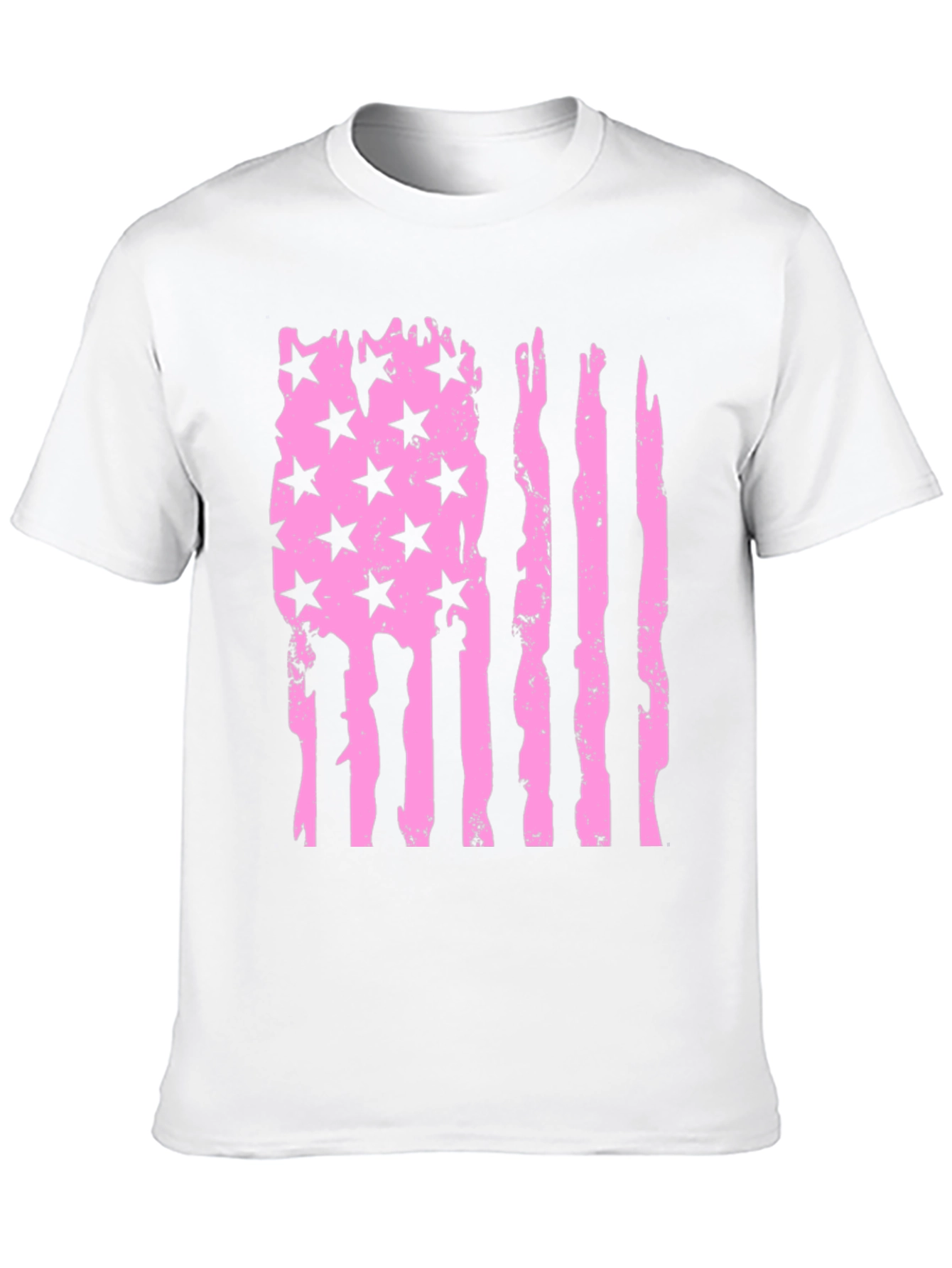 Distressed American Flag T-Shirt - Pink