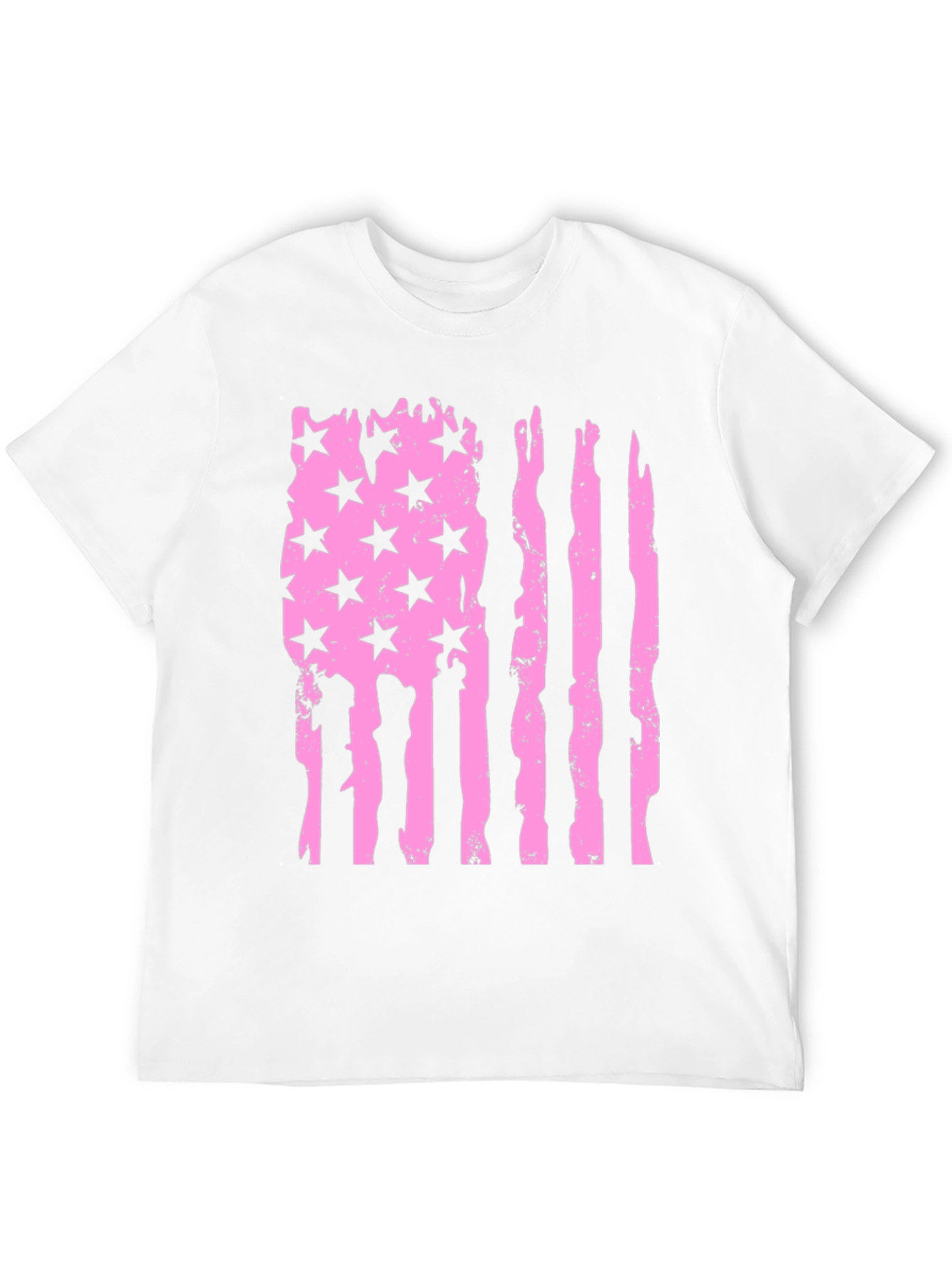 Distressed American Flag T-Shirt - Pink