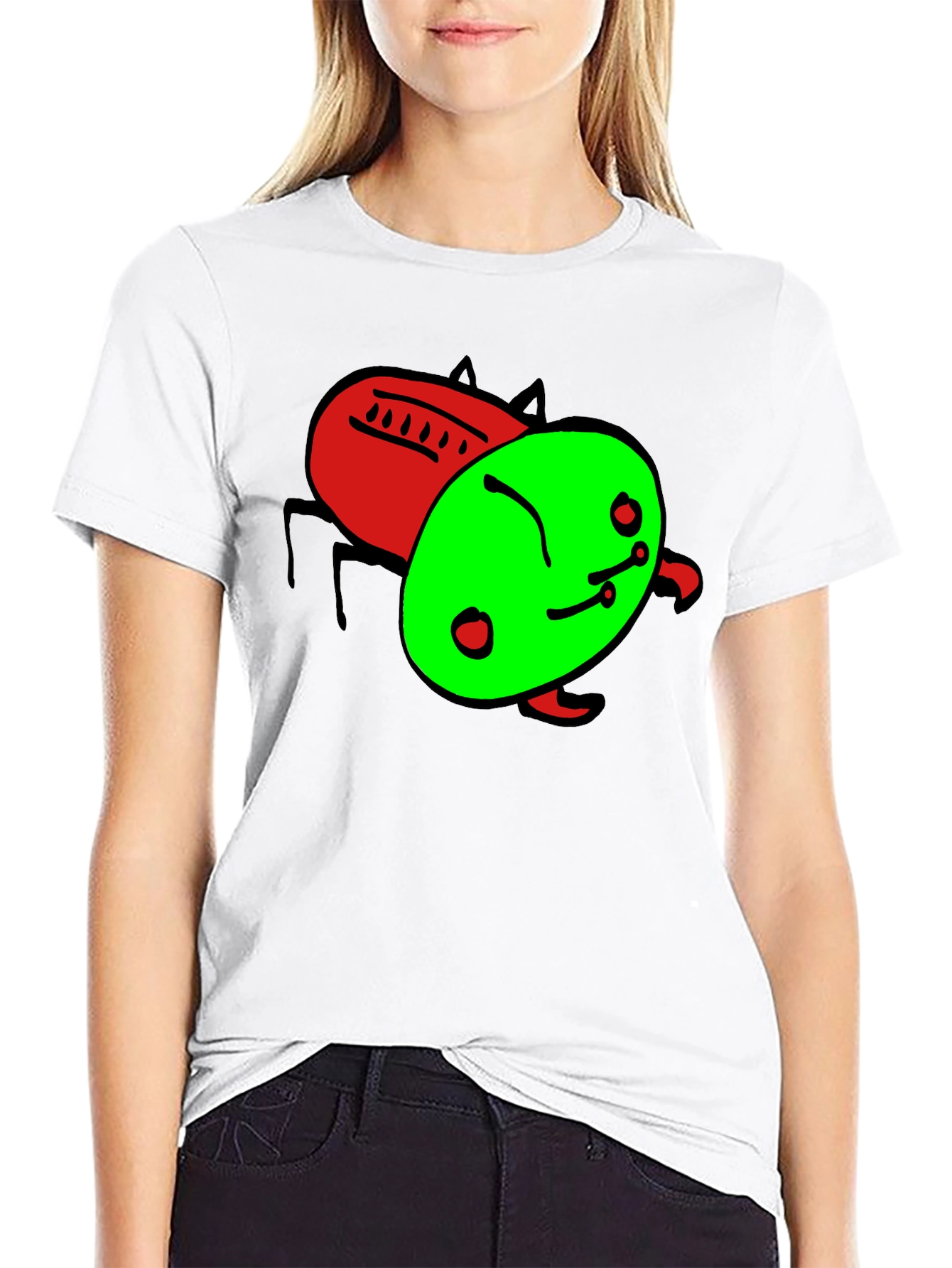 Abstract Bug Graphic Tee - Black