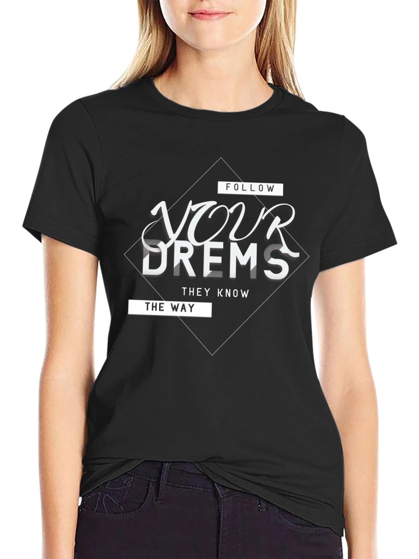 Follow Your Dreams Graphic T-Shirt - Black